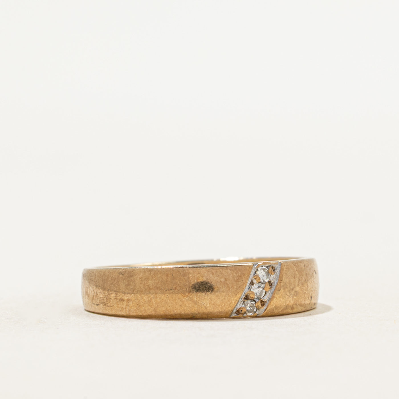 Diagonal Three Stone Diamond Band | SZ 8.25
