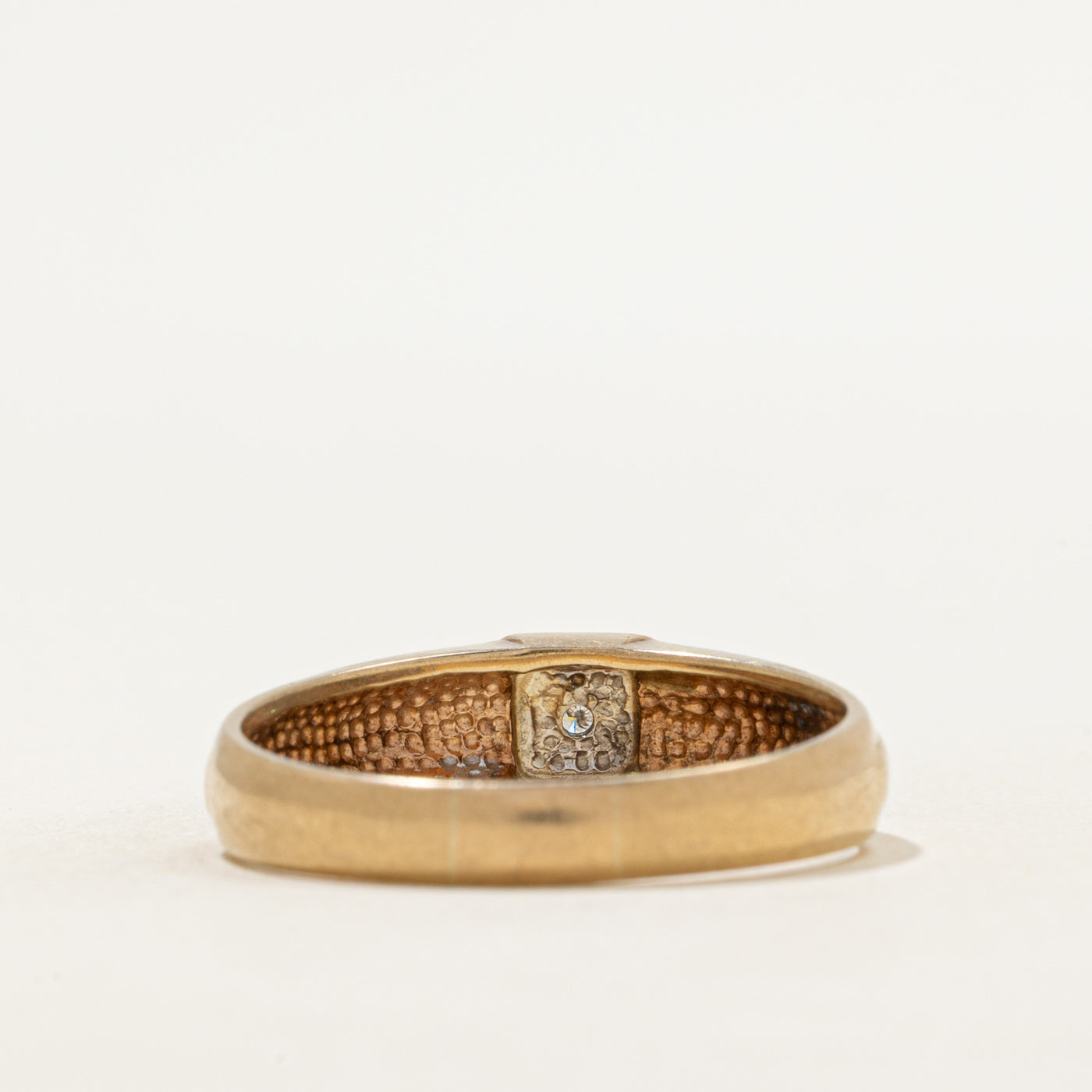 Diamond Square Grooved Ring | SZ 12