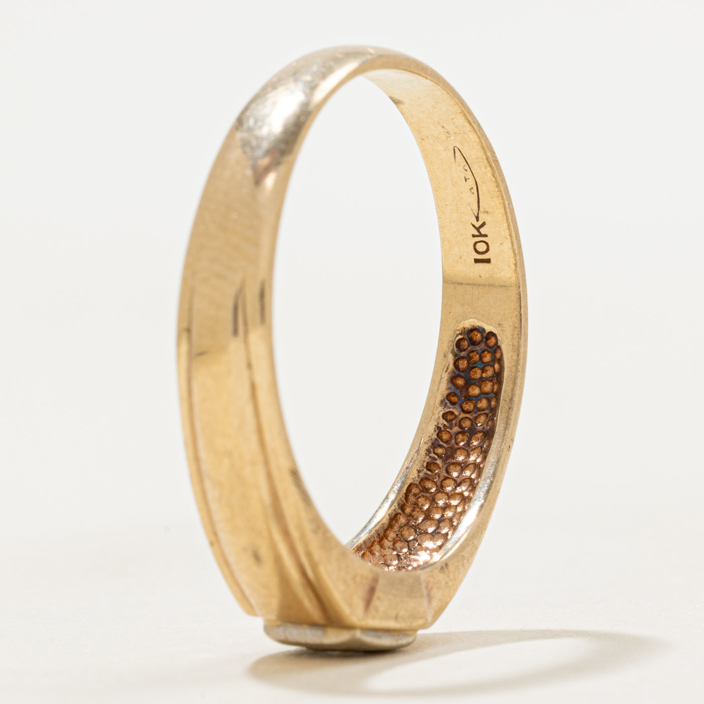 Diamond Square Grooved Ring | SZ 12