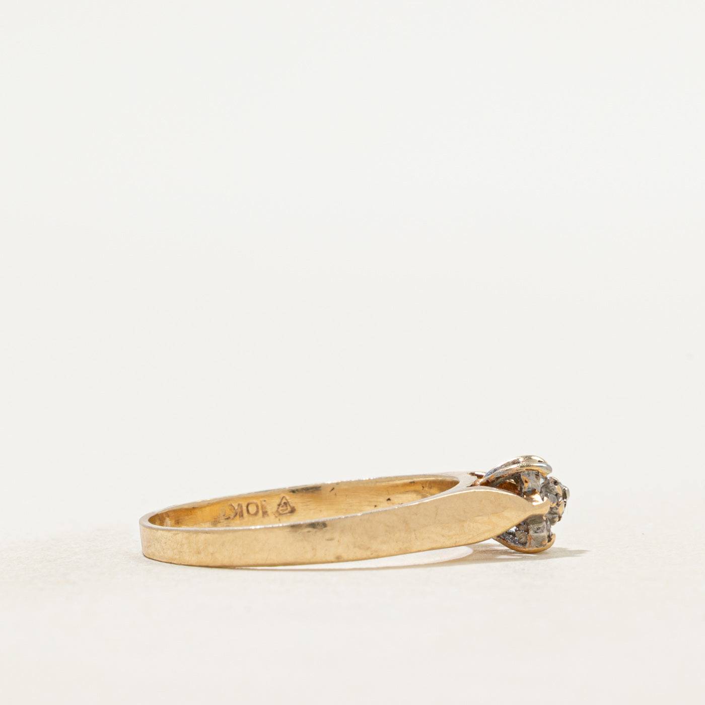 Yellow Gold Diamond Petal Cluster Ring | SZ 5.5