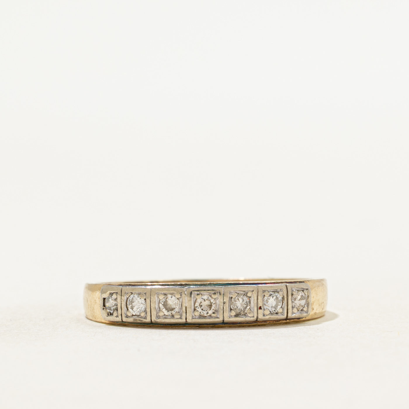 Two Tone Seven Stone Diamond Band | SZ 7.75