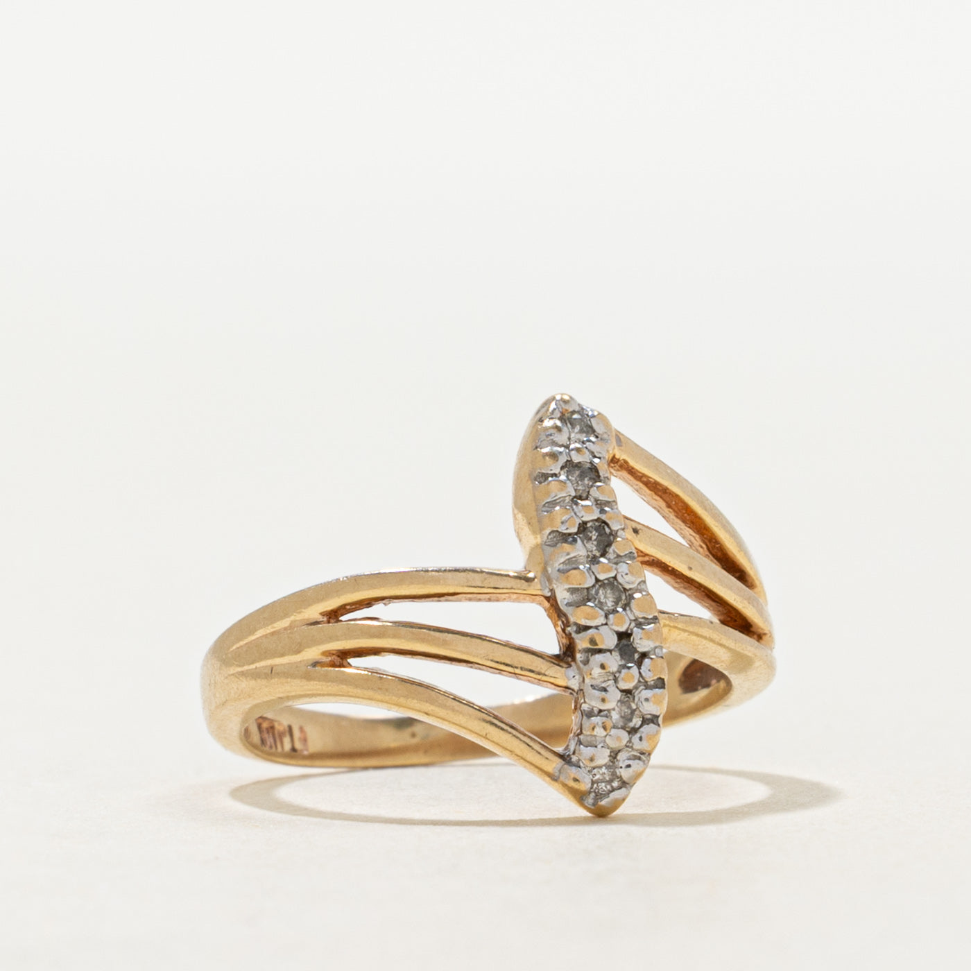 Diamond Column Open Bypass Ring | SZ 2.75