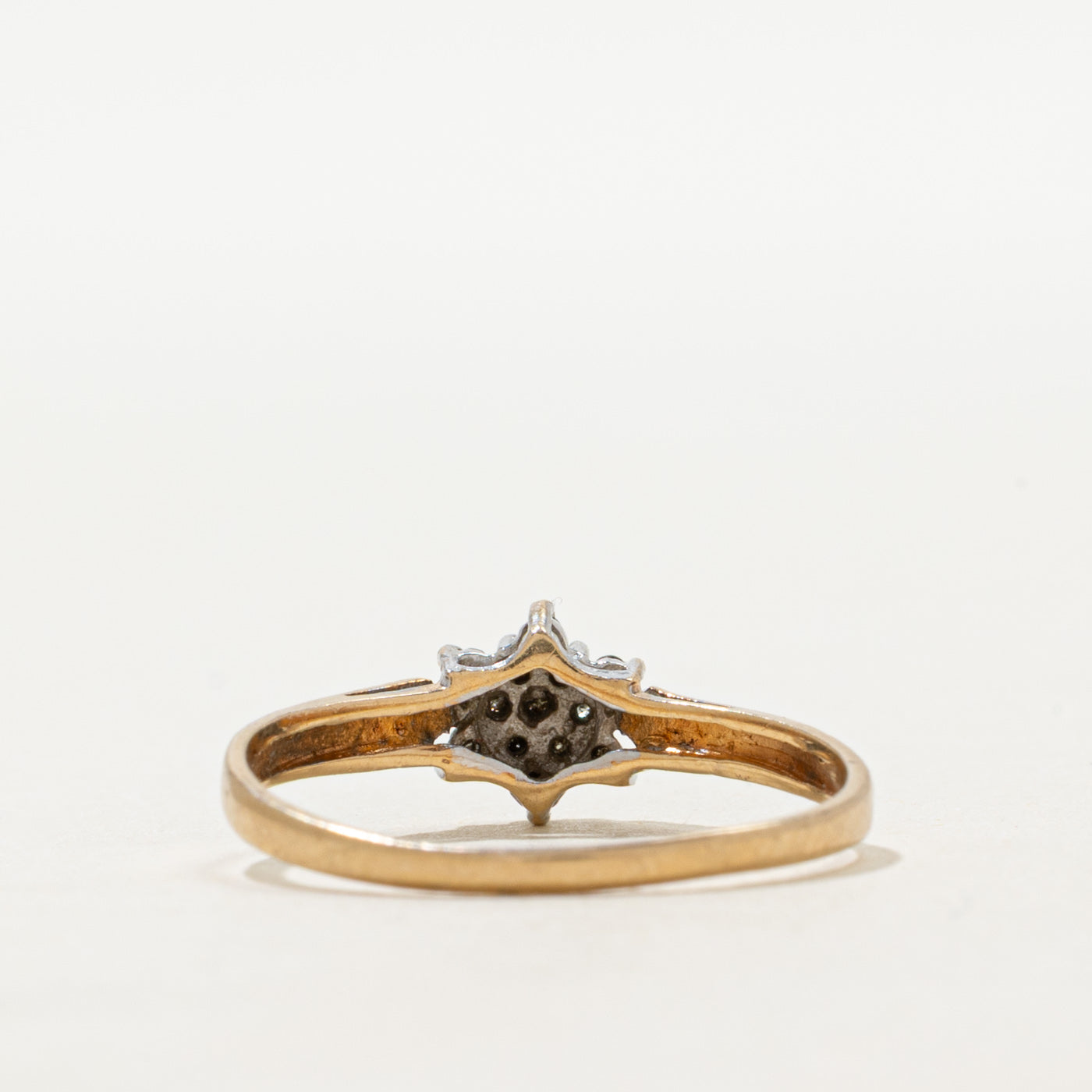 Yellow Gold Diamond Petal Cluster Ring | SZ 7.75