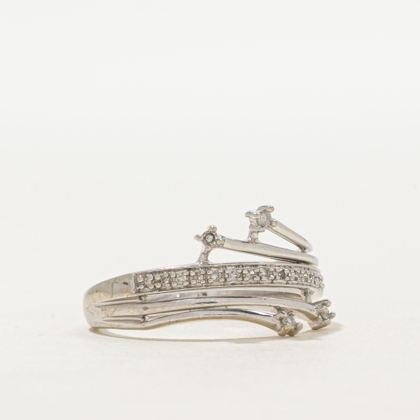Semi Eternity Diamond Bypass Ring | SZ 7