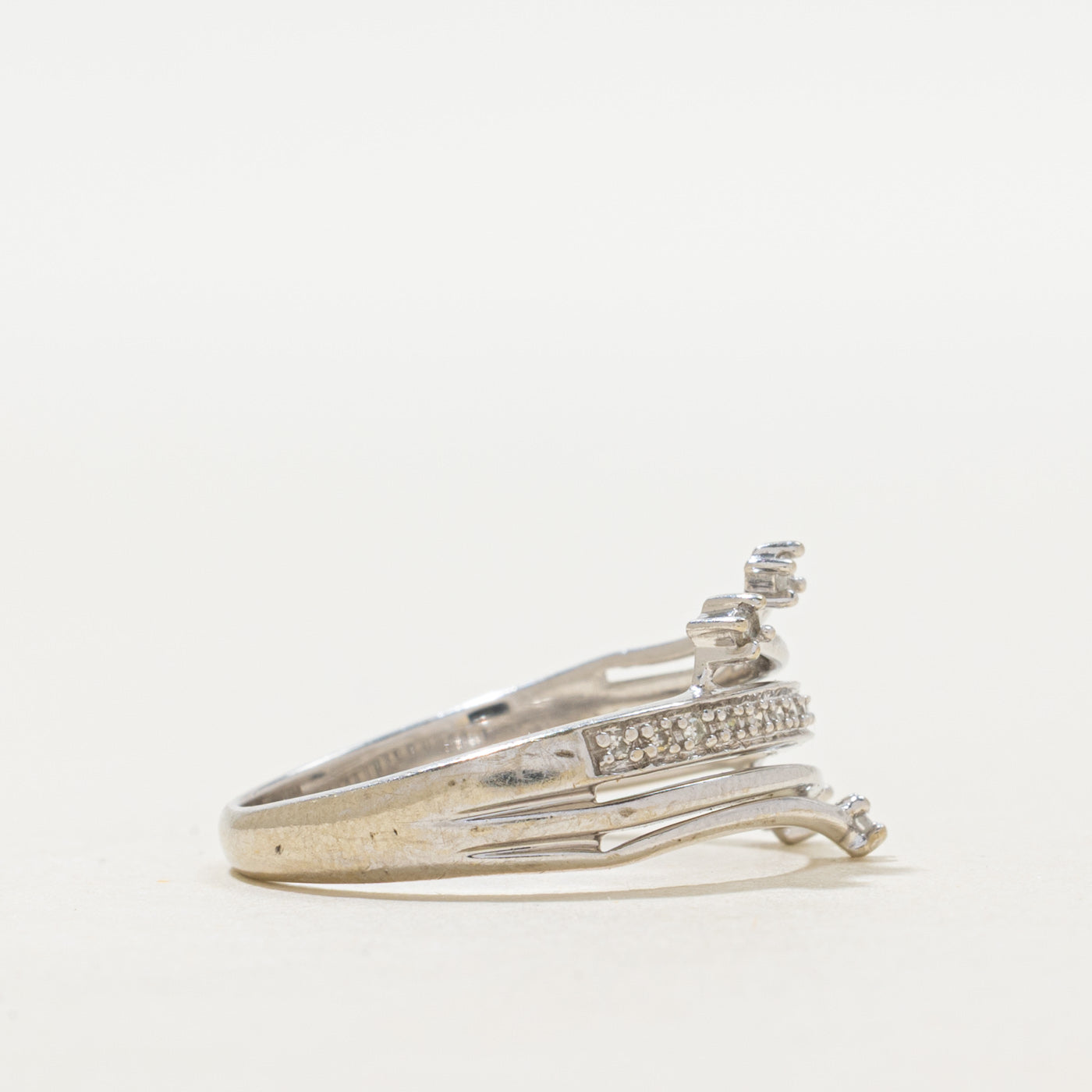 Semi Eternity Diamond Bypass Ring | SZ 7