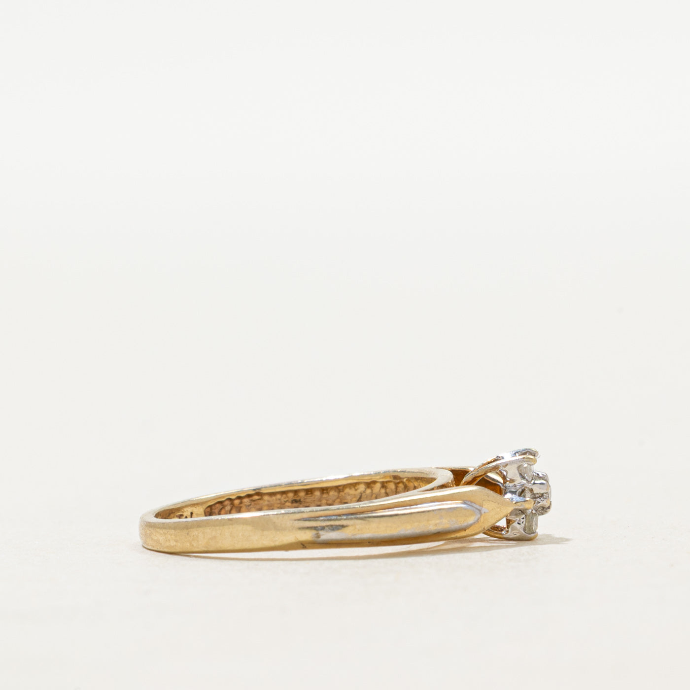 Yellow Gold Diamond Petal Cluster Ring | SZ 3.5