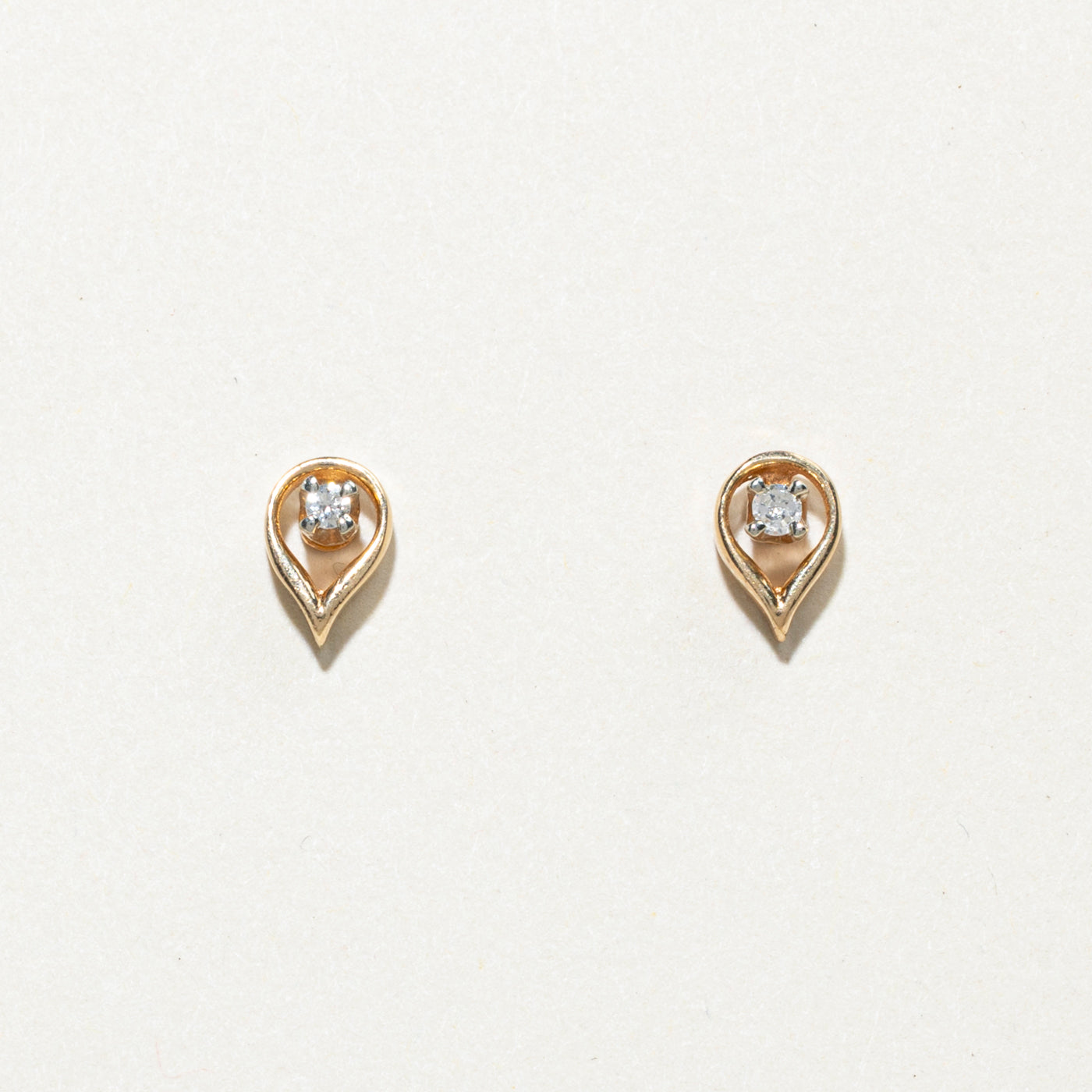 14K Diamond Teardrop Stud Earrings | 0.05ctw