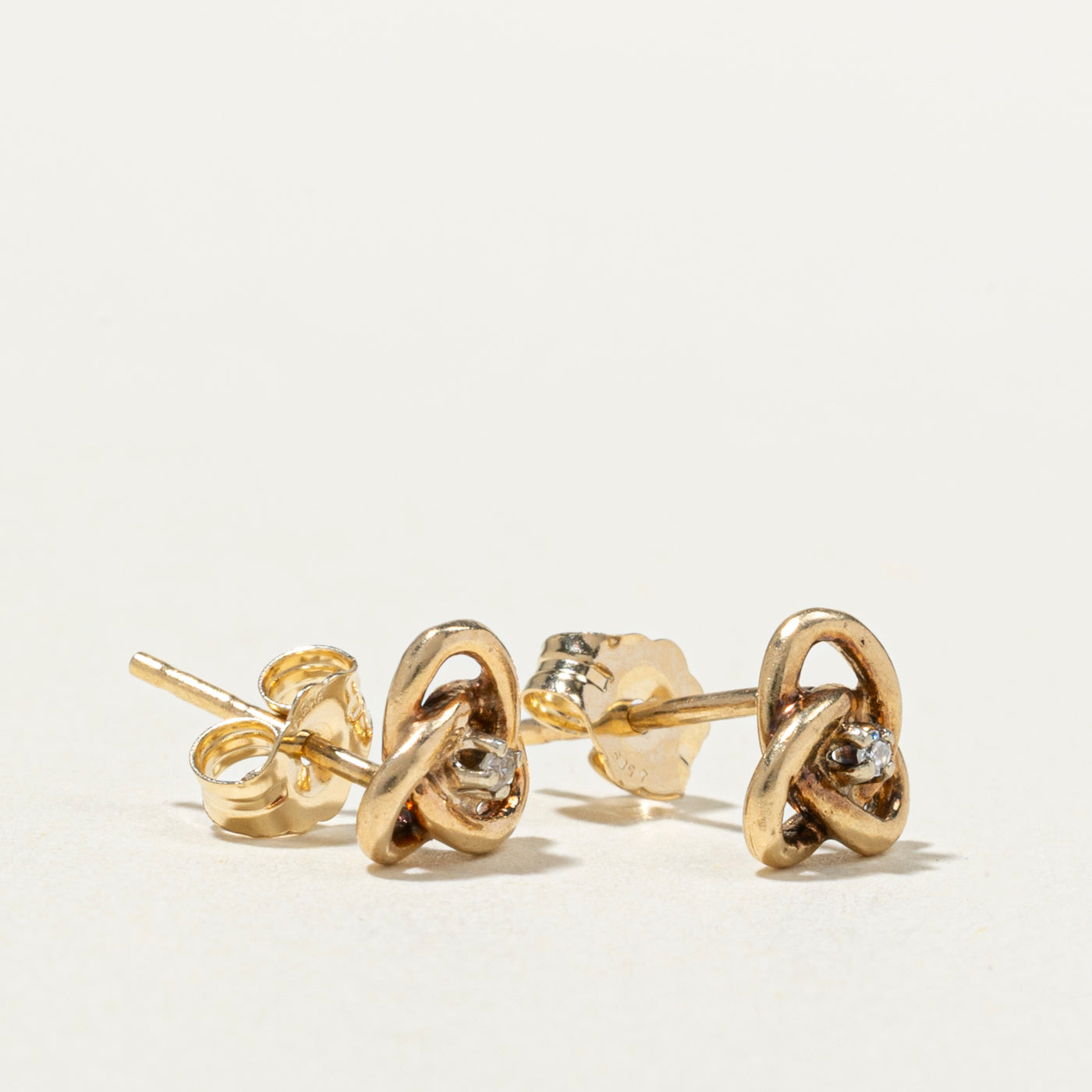 14K Diamond Knot Stud Earrings | 0.02ctw