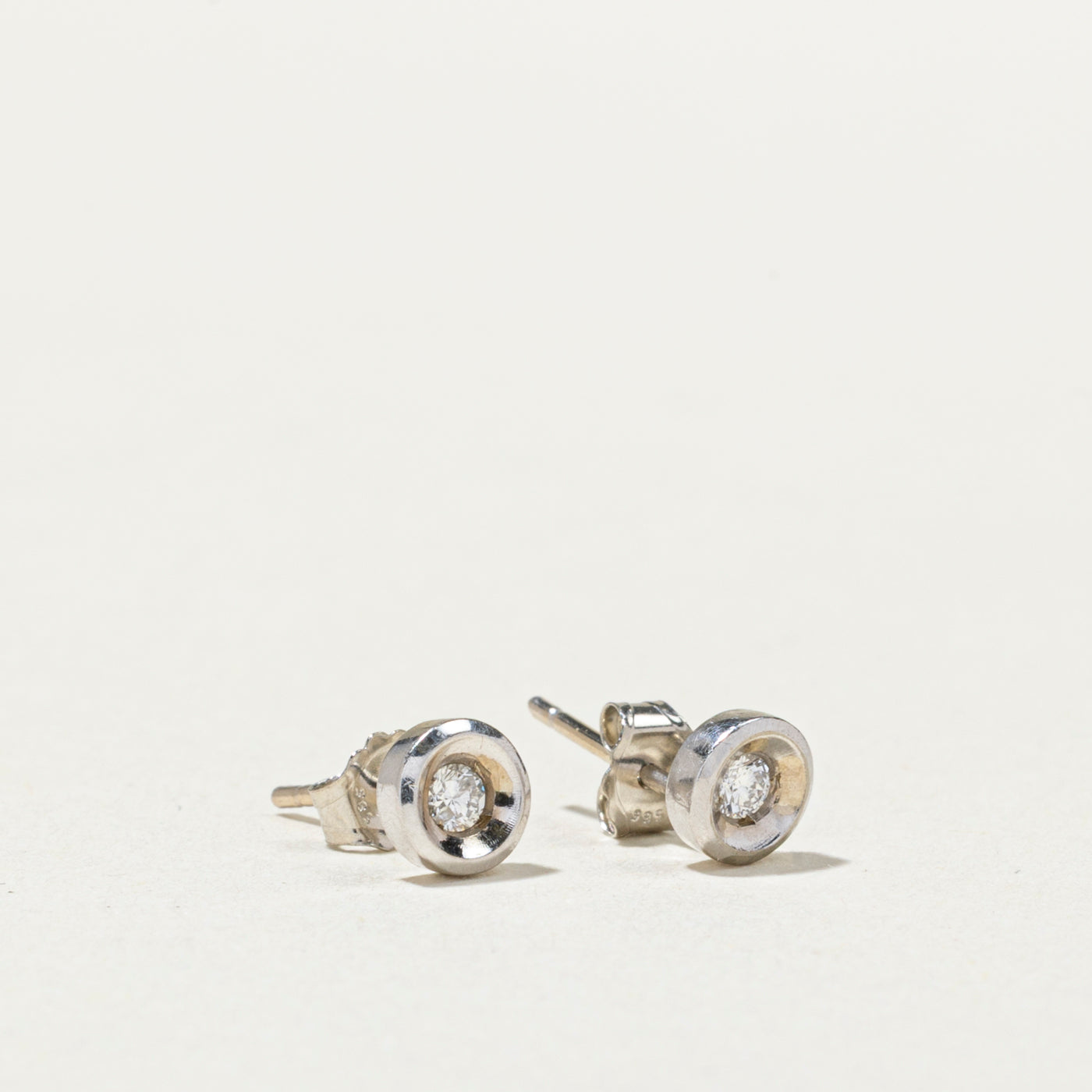 14K White Gold Diamond Petite Stud Earrings | 0.07ctw