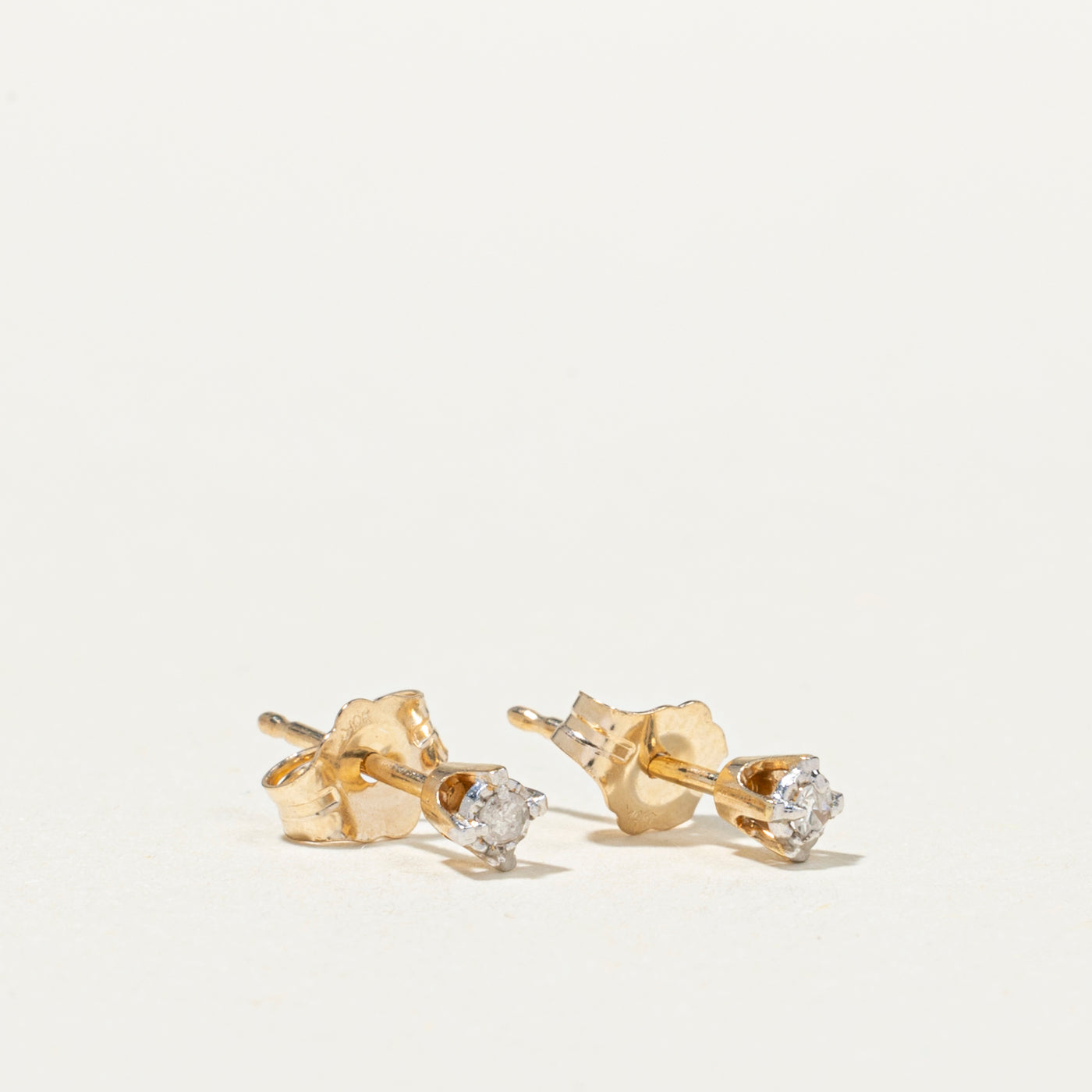 10K Illusion Set Diamond Petite Stud Earrings | 0.04ctw