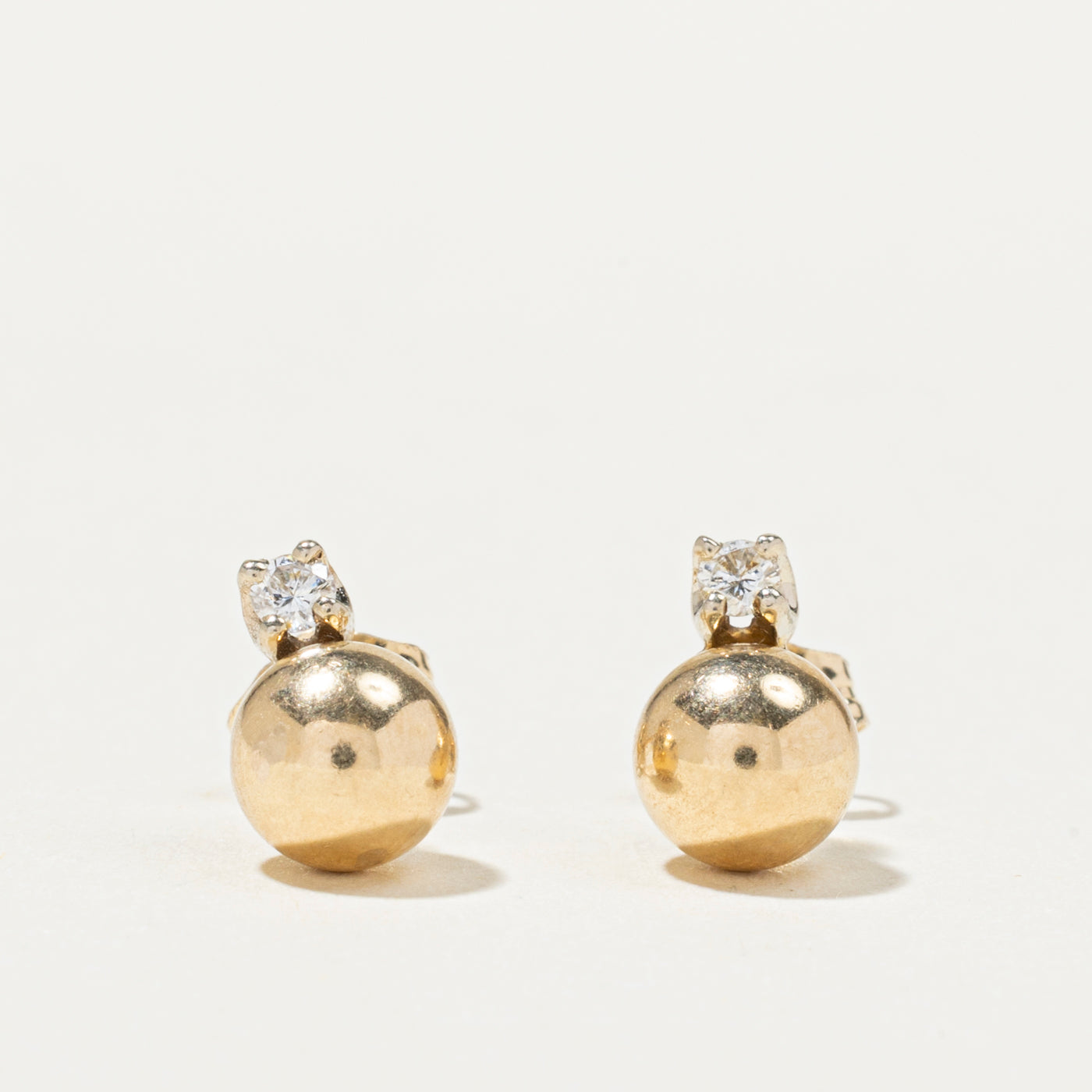 14K Diamond Sphere Stud Earrings | 0.09ctw