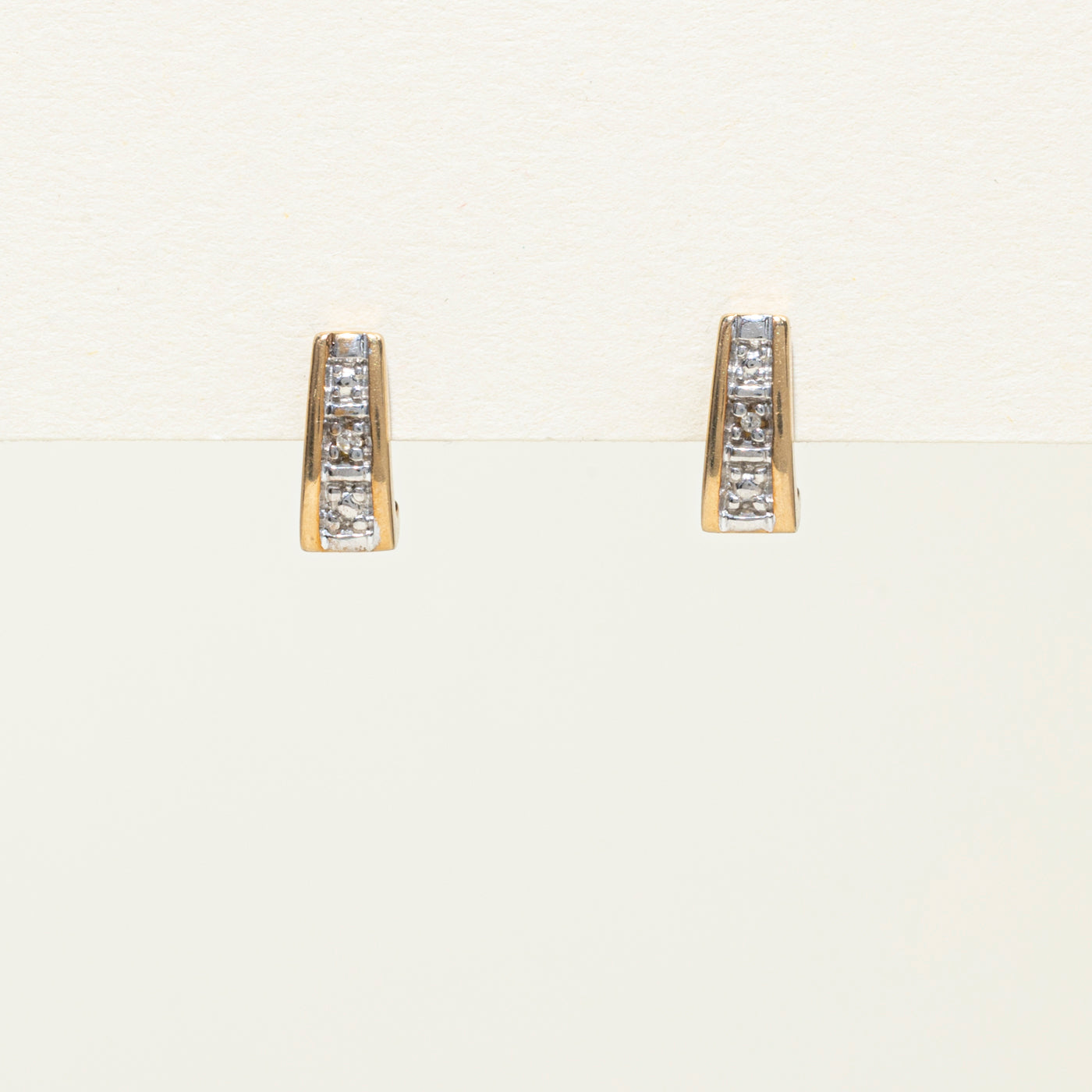 10K Diamond Angled Stud Earrings | 0.01ctw