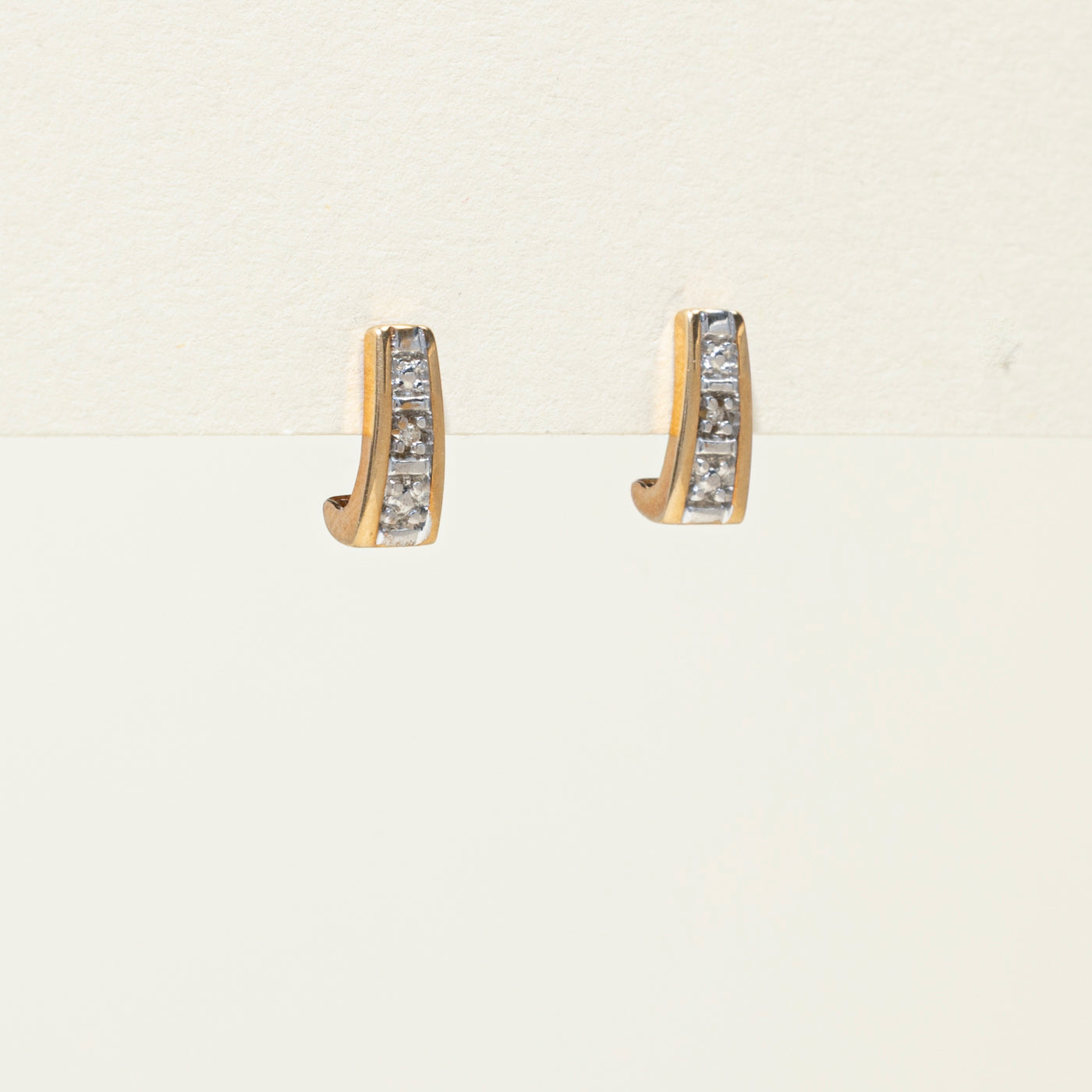 10K Diamond Angled Stud Earrings | 0.01ctw