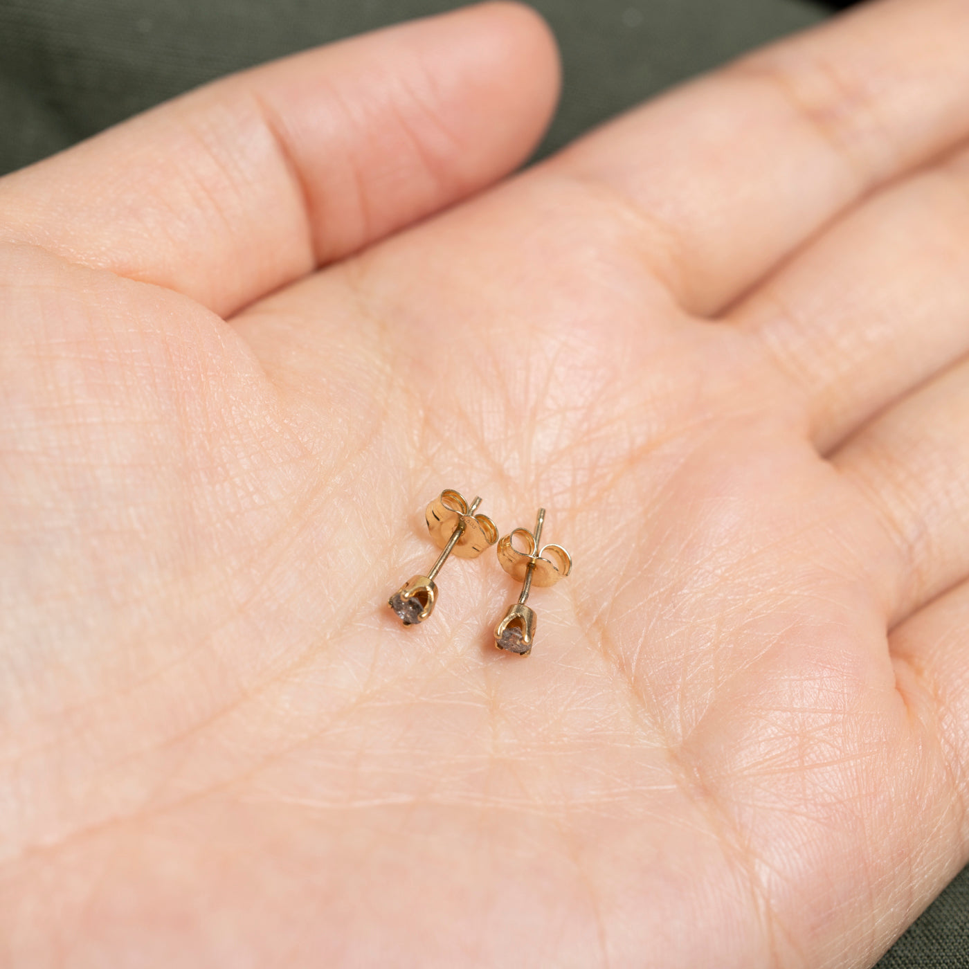 14K Solitaire Diamond Petite Stud Earrings | 0.16ctw