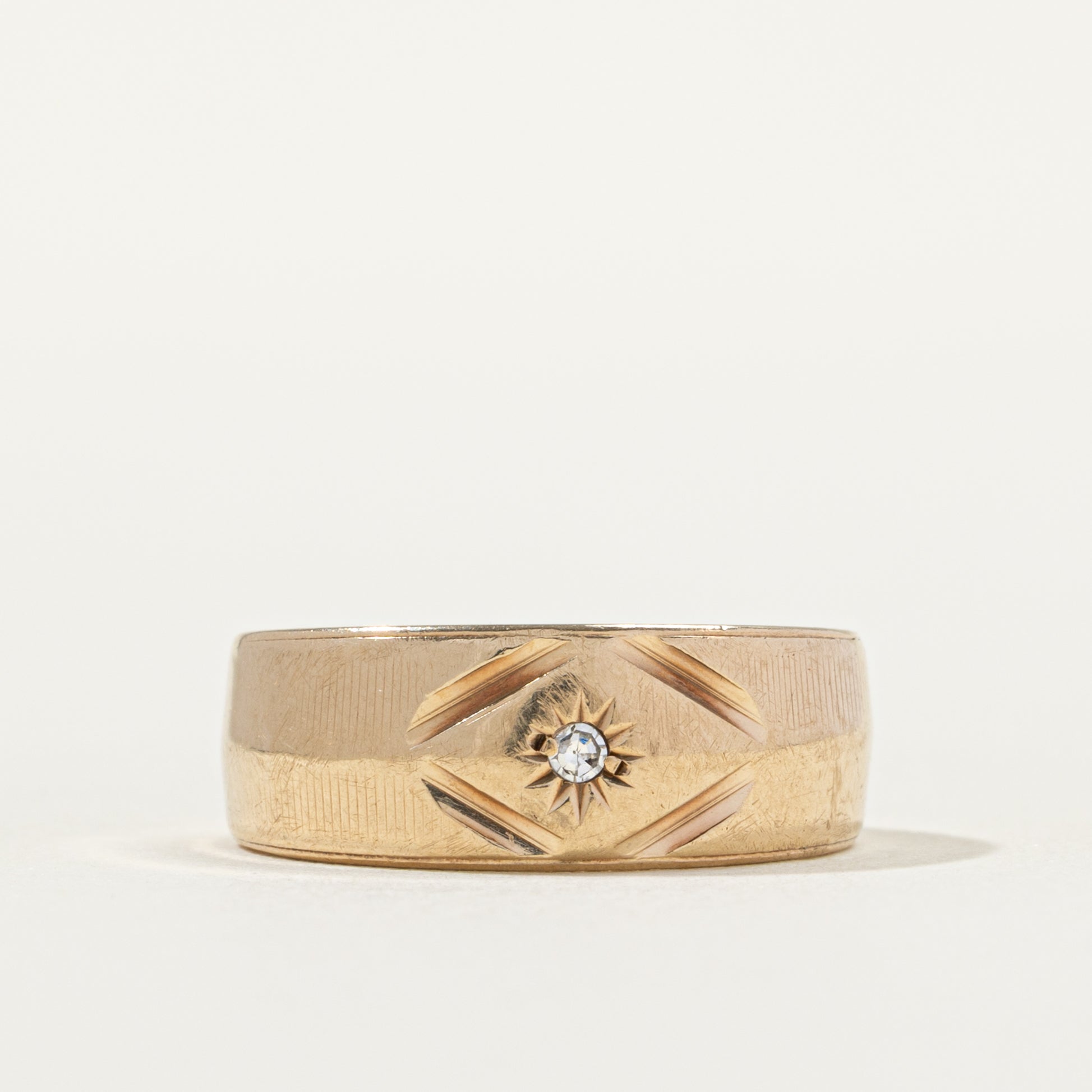 Star Set Diamond Geometric Band | SZ 5.5 |