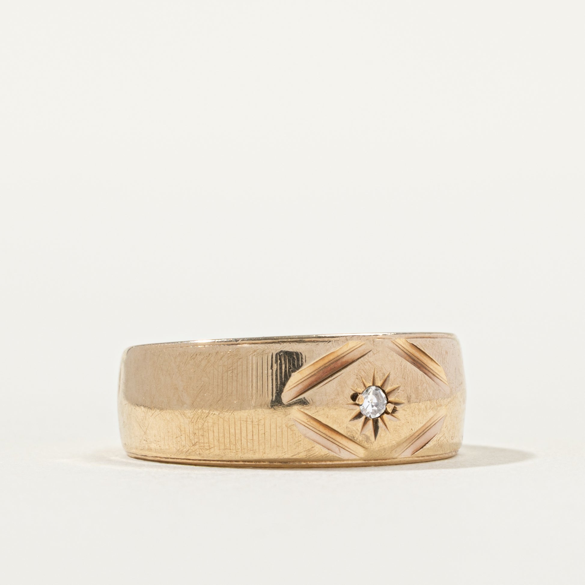 Star Set Diamond Geometric Band | SZ 5.5 |