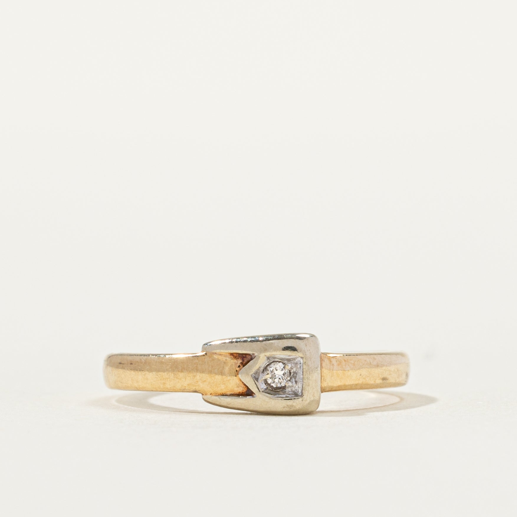 Two Tone Diamond Buckle Ring | SZ 3.0 |