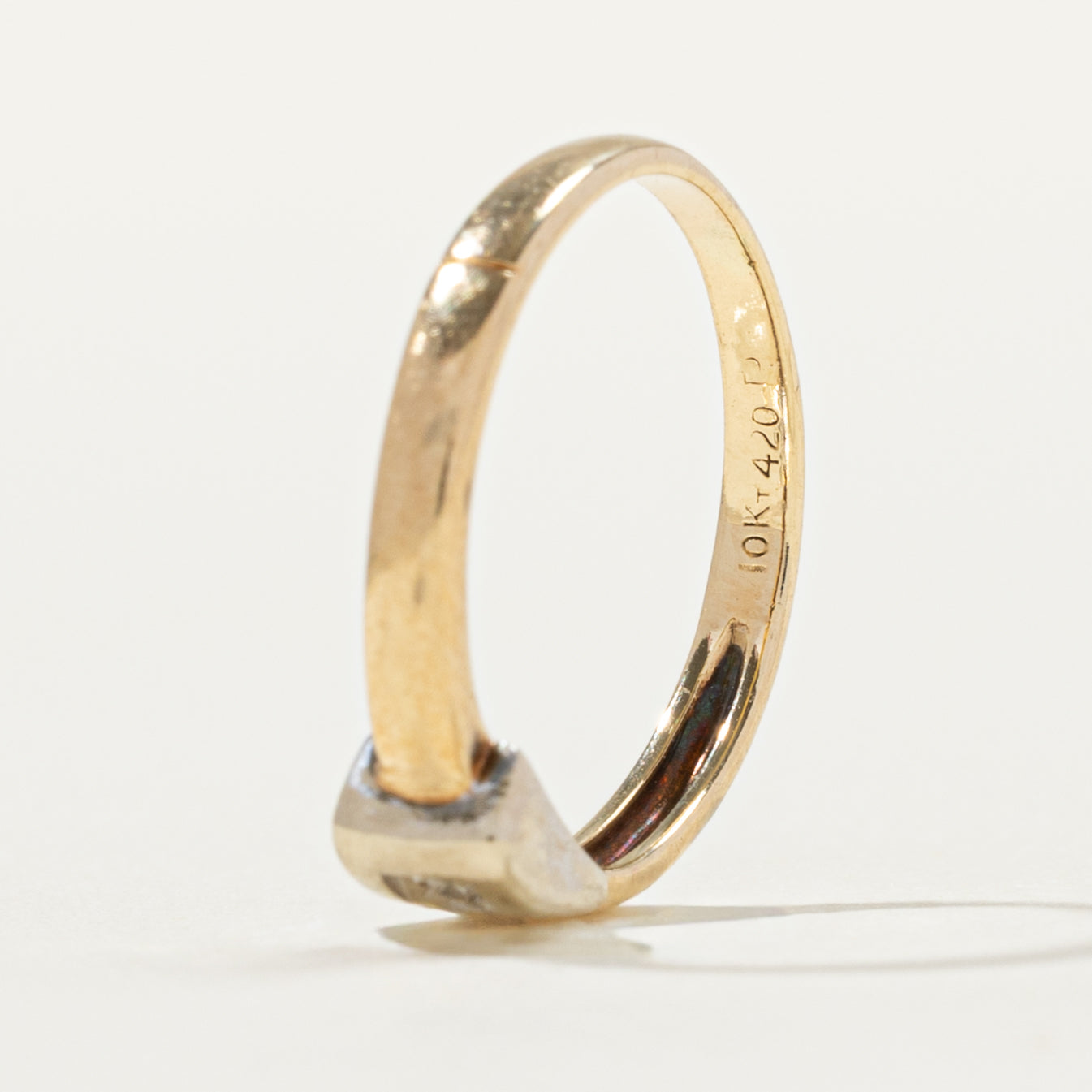 Two Tone Diamond Buckle Ring | SZ 3.0 |