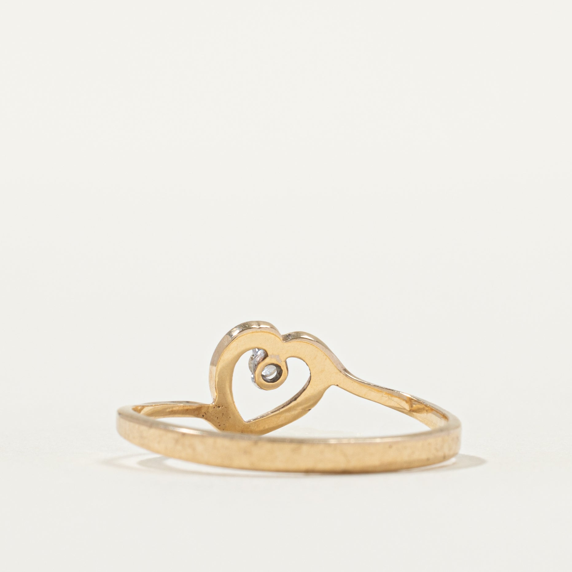 Heart Diamond Bypass Ring | SZ 4.75 |