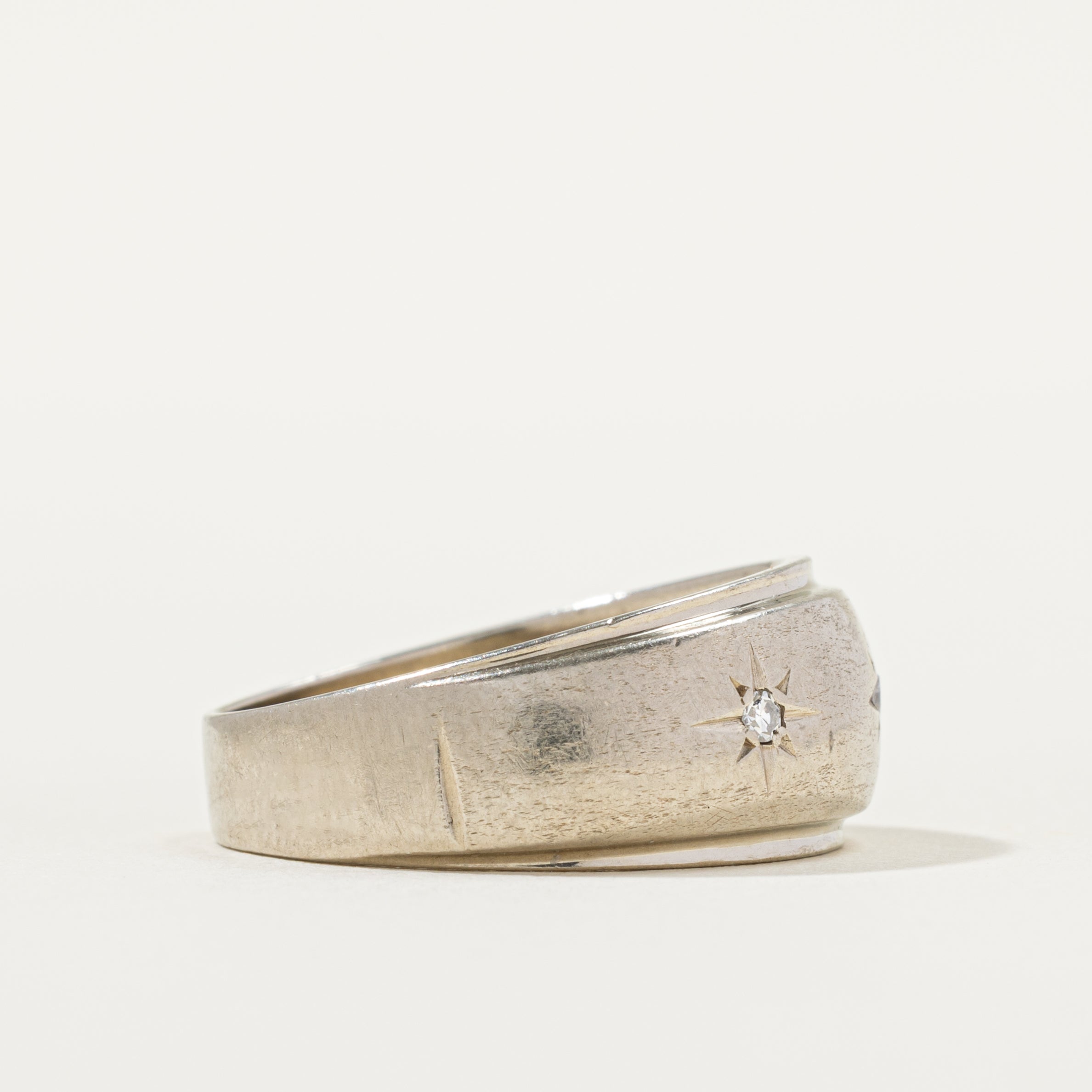 Star Set Three Stone Diamond Band | SZ 9.75 |