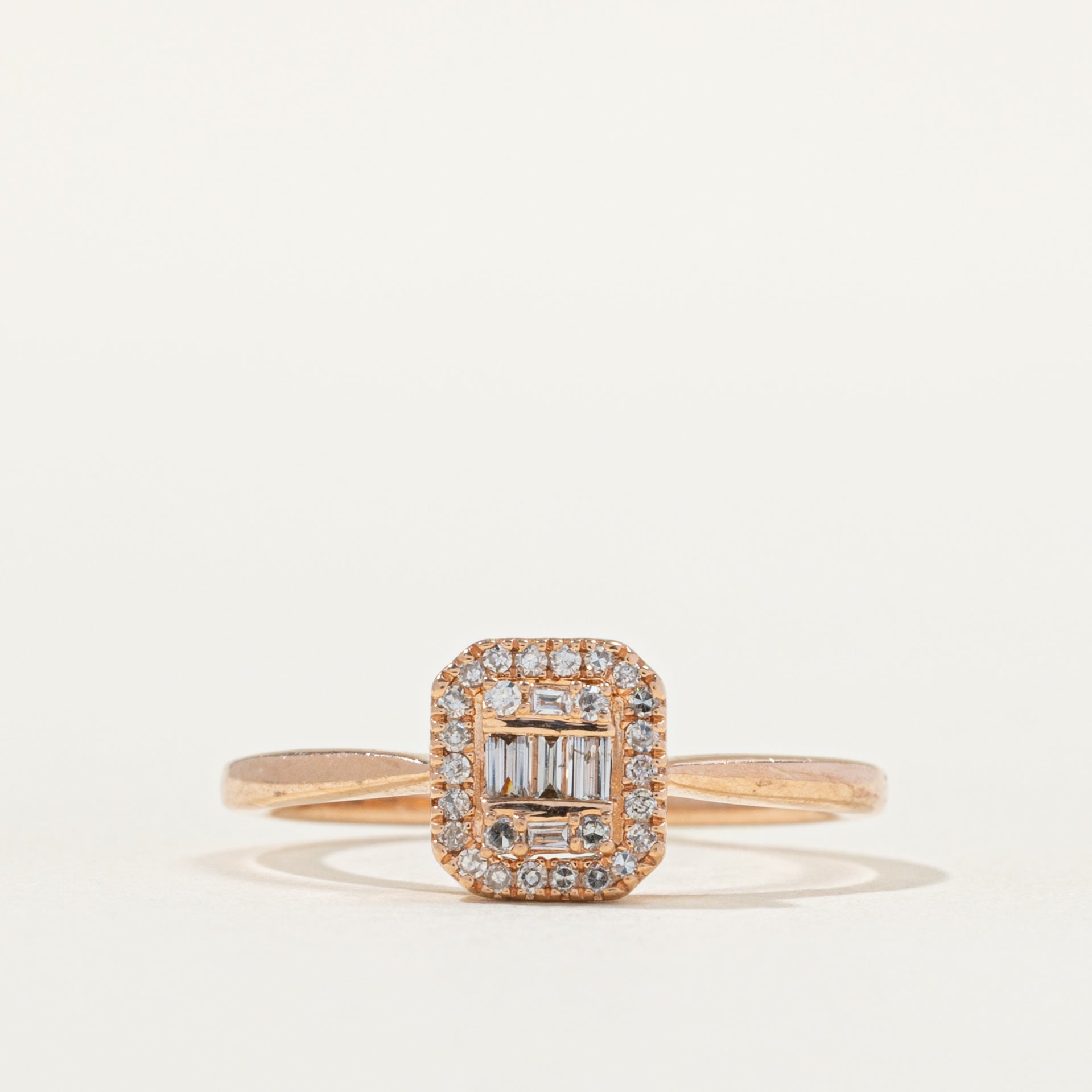 Rose Gold Diamond Cluster Halo Ring | SZ 5.5 |