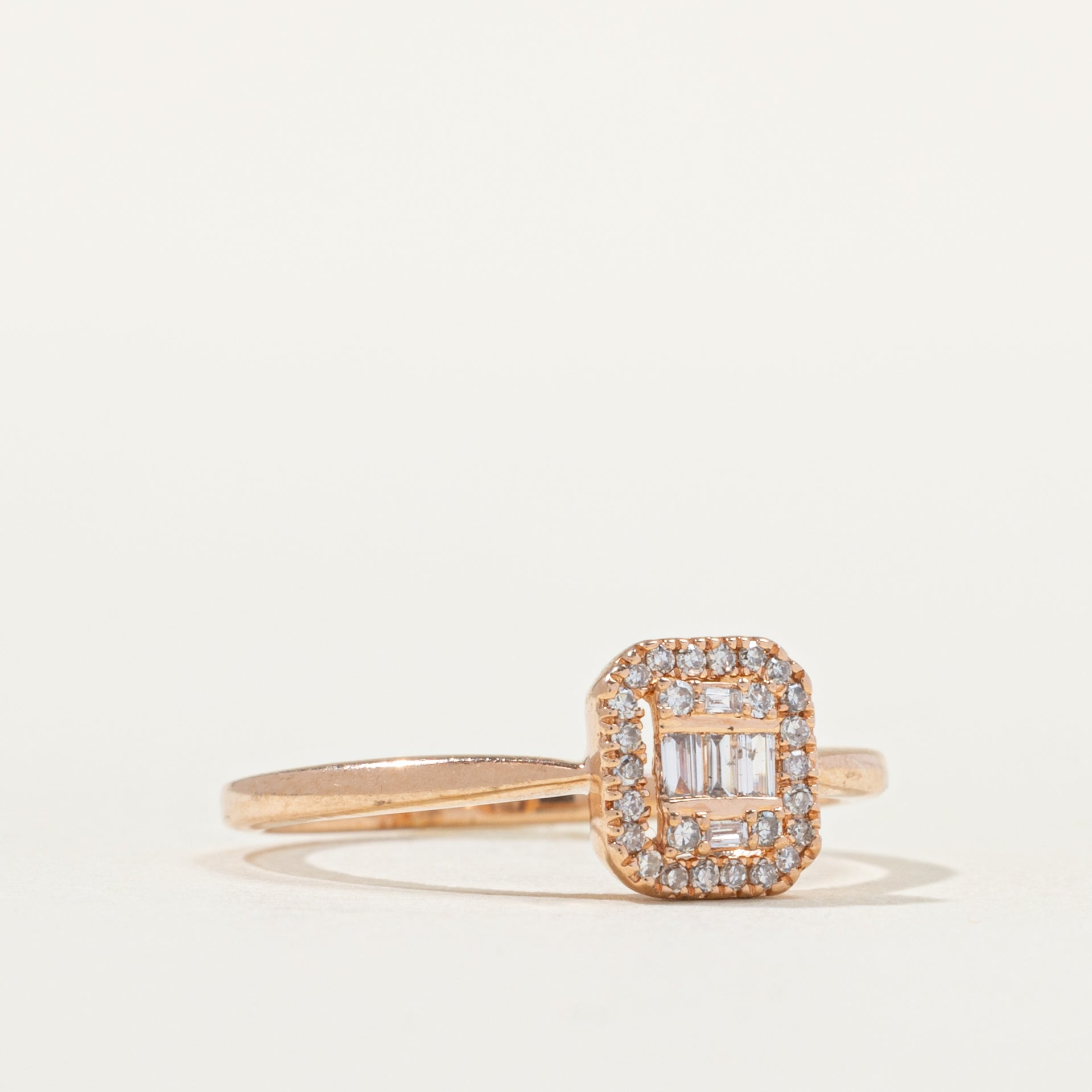 Rose Gold Diamond Cluster Halo Ring | SZ 5.5 |