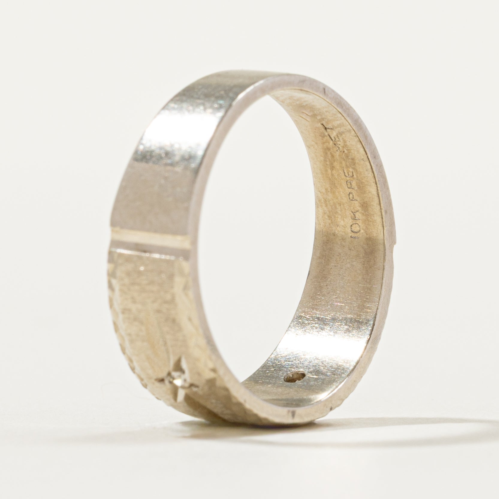 Star Set Diamond Textured Band | SZ 7.75 |