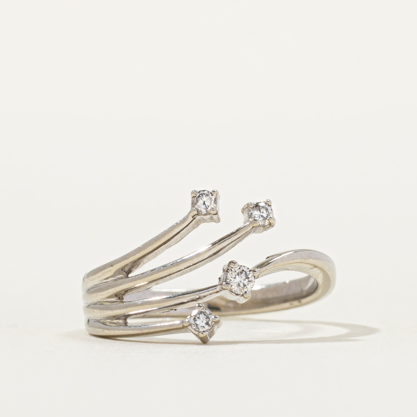 Scattered Diamond Bypass Ring | SZ 3.75 |