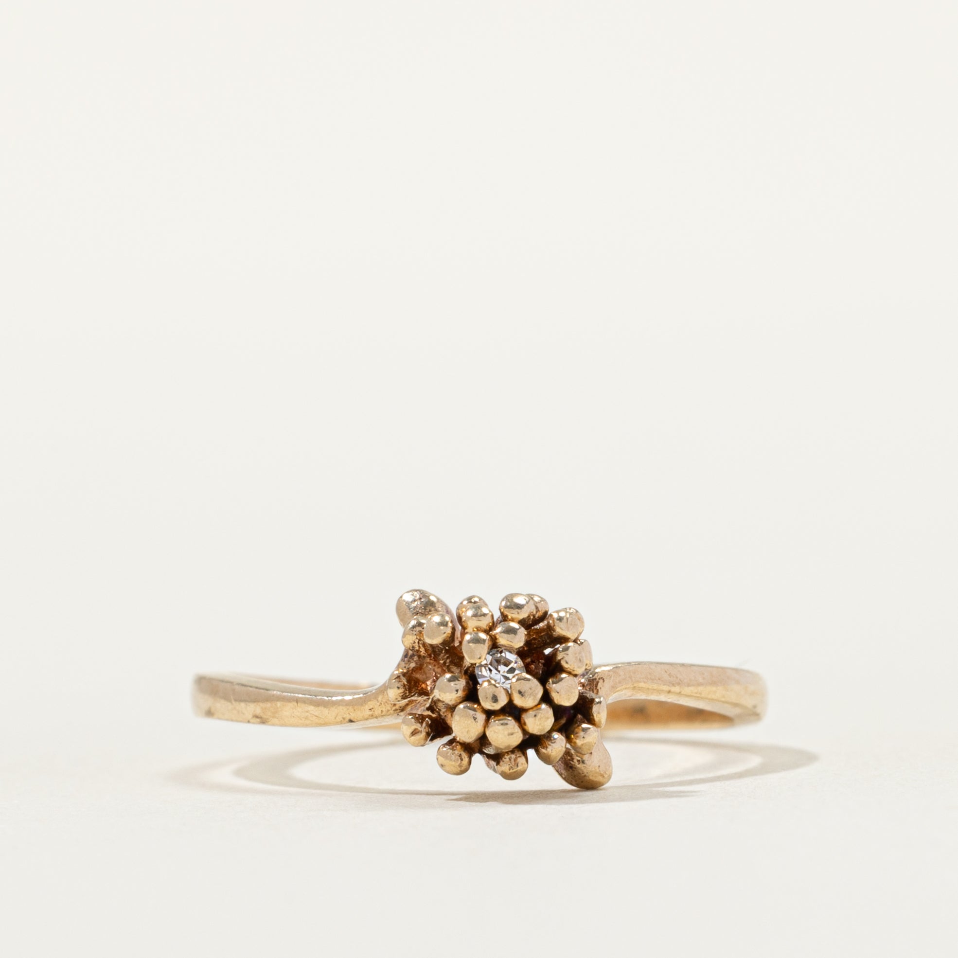 Diamond Flower Textured Ring | SZ 6.5 |