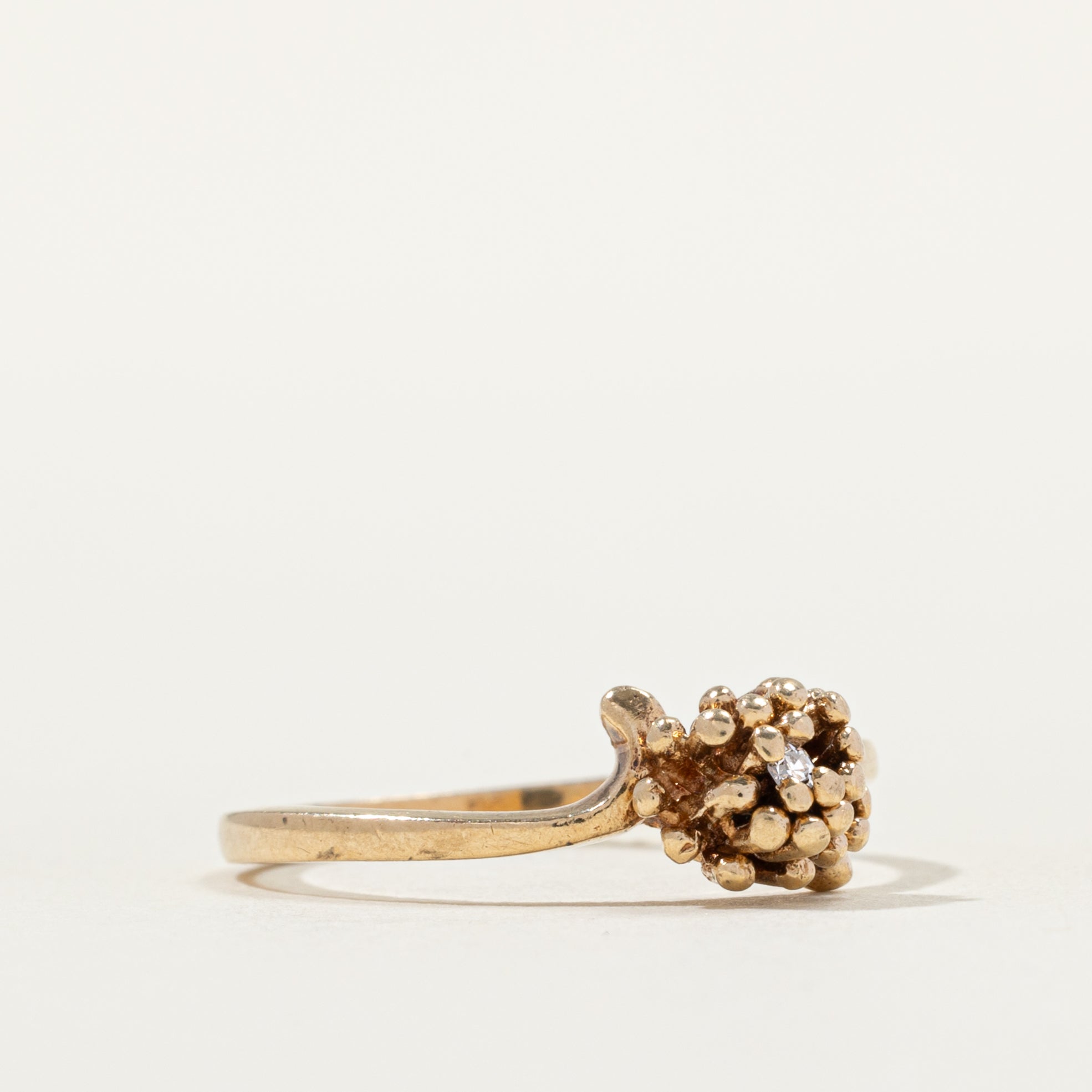 Diamond Flower Textured Ring | SZ 6.5 |