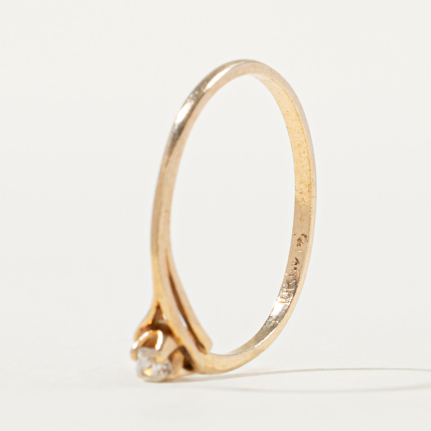 Bague solitaire diamant cœur contourné | Taille 6.0 |