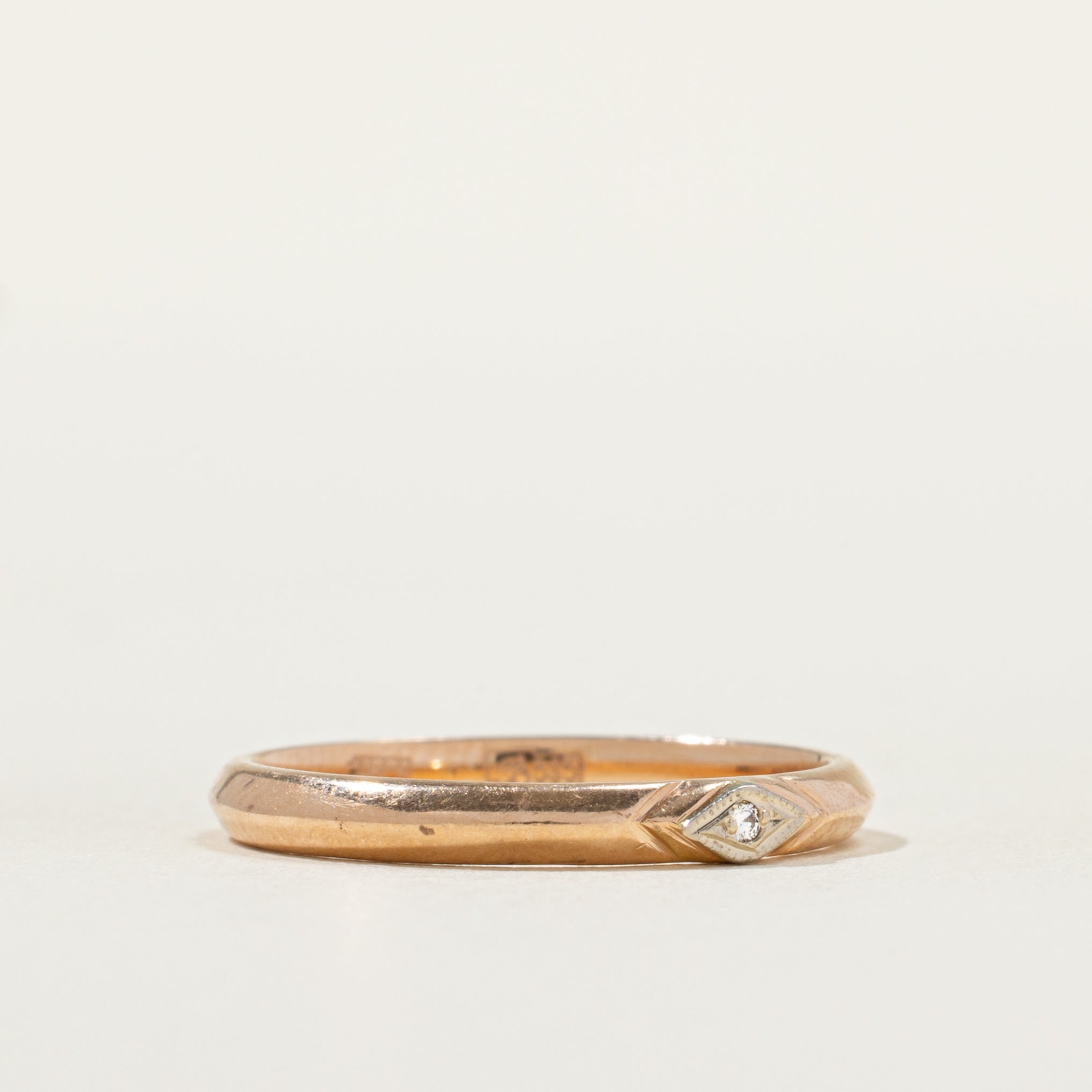 Rose Gold Diamond Geometric Band | SZ 6.5 | 2.44mm |