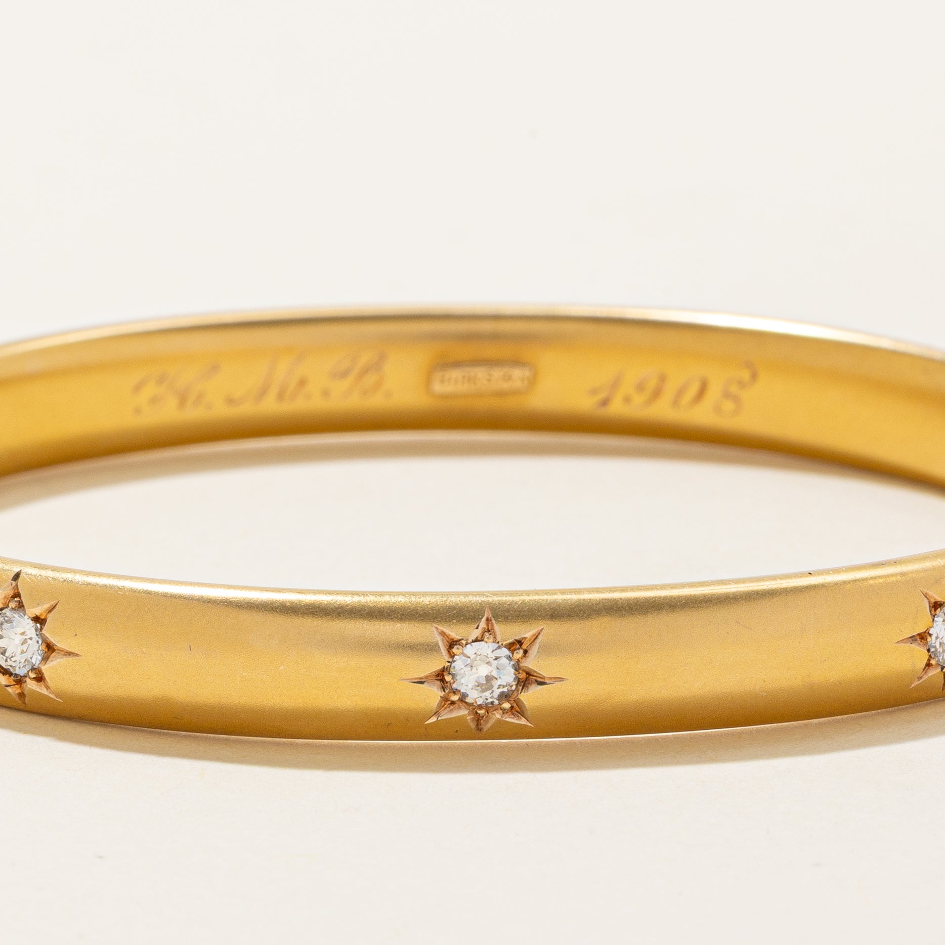 Antique star-set Old European Cut Diamond Bangle | 0.46ctw |