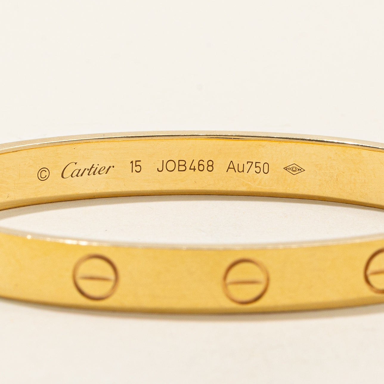 'Cartier' Love Bracelet, Classic Model | Sz 15 | 5.5"