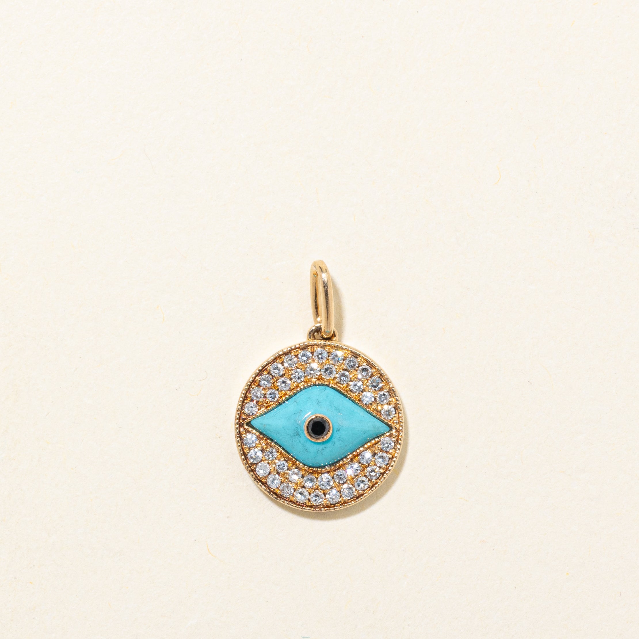 'Effy' Turquoise & Diamond Evil Eye Pendant | 0.61ct , 0.17ct |