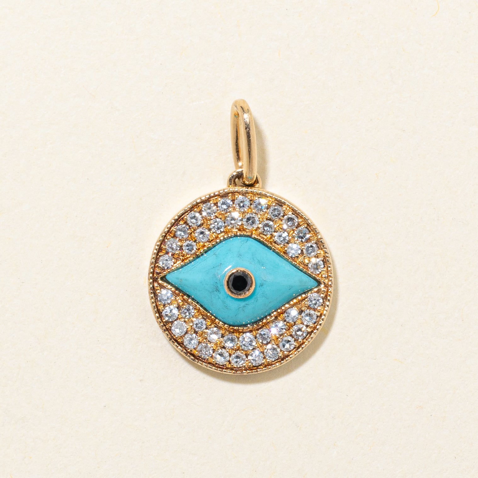 'Effy' Turquoise & Diamond Evil Eye Pendant | 0.61ct , 0.17ct |