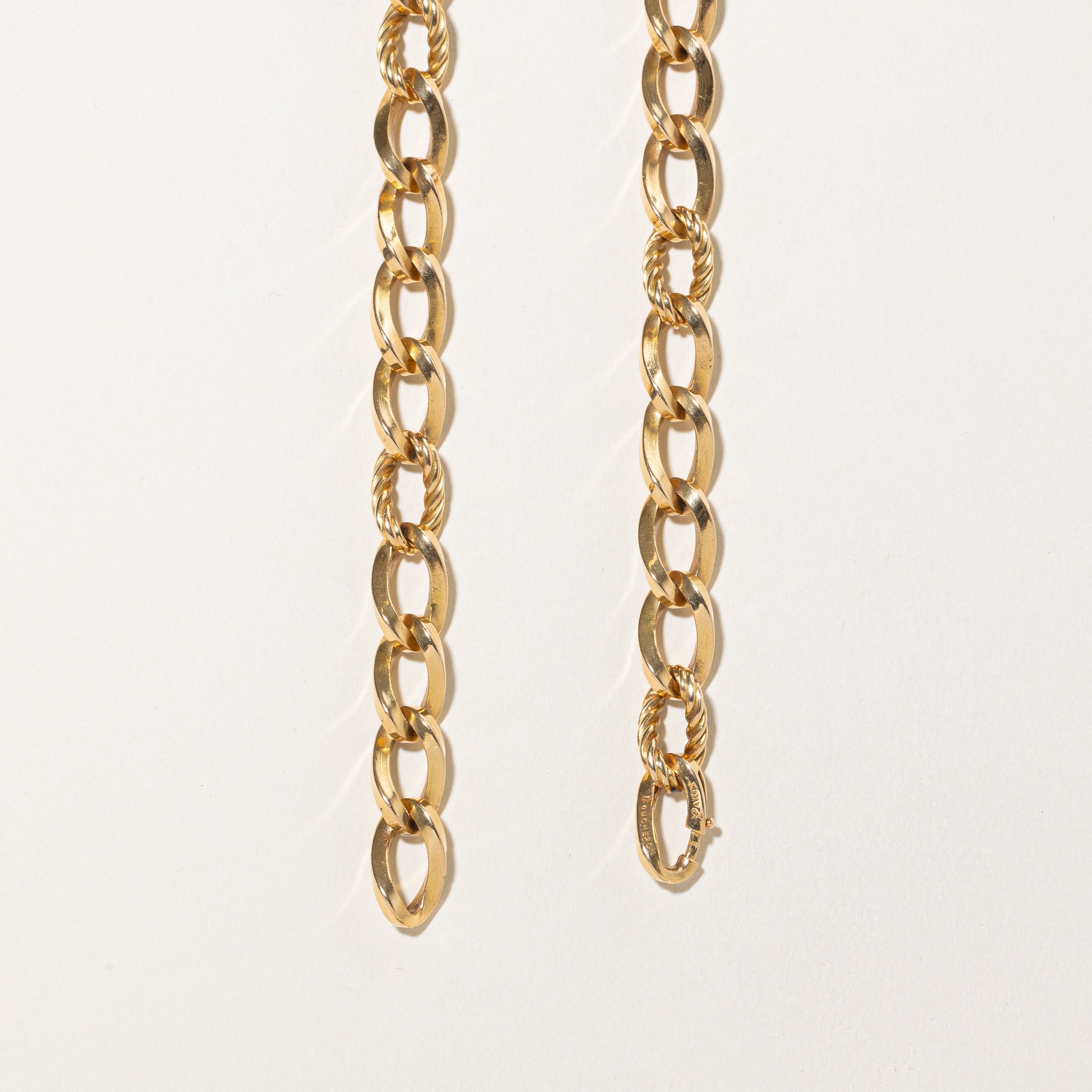 'Boucheron' Textured Curb Link Chunky Chain Necklace | 20" |