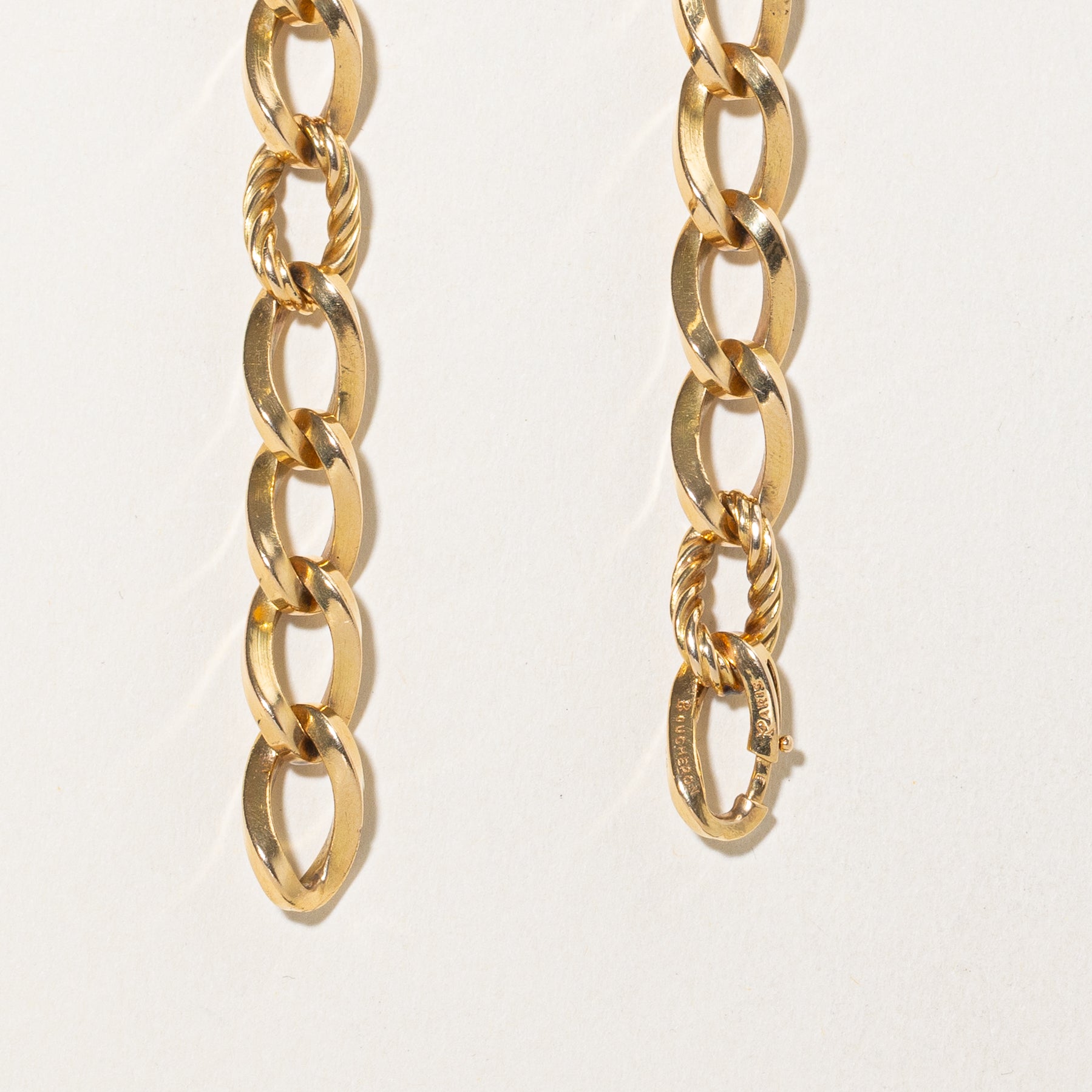 'Boucheron' Textured Curb Link Chunky Chain Necklace | 20" |