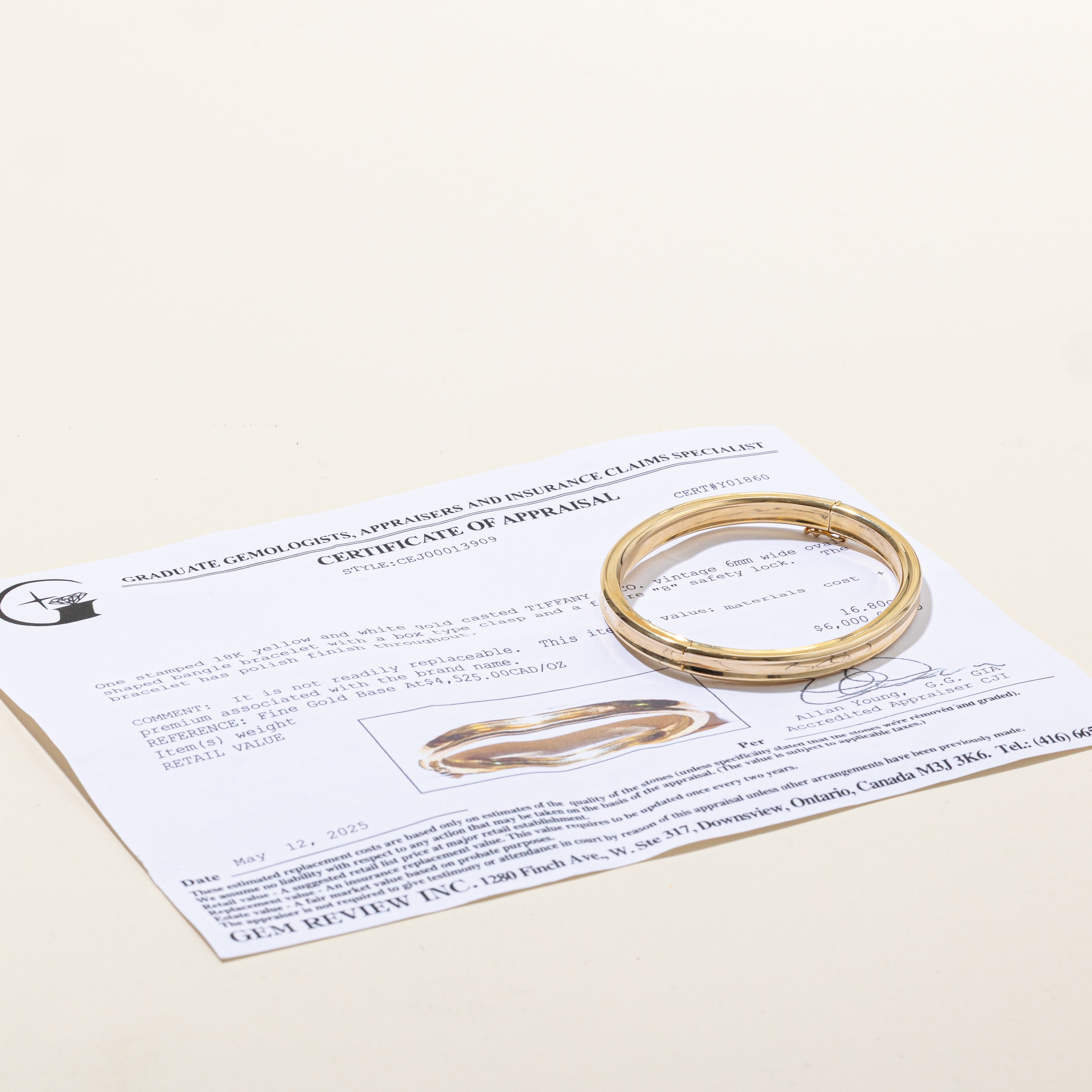 'Tiffany & Co.' Vintage Bangle Bracelet | 6.5"