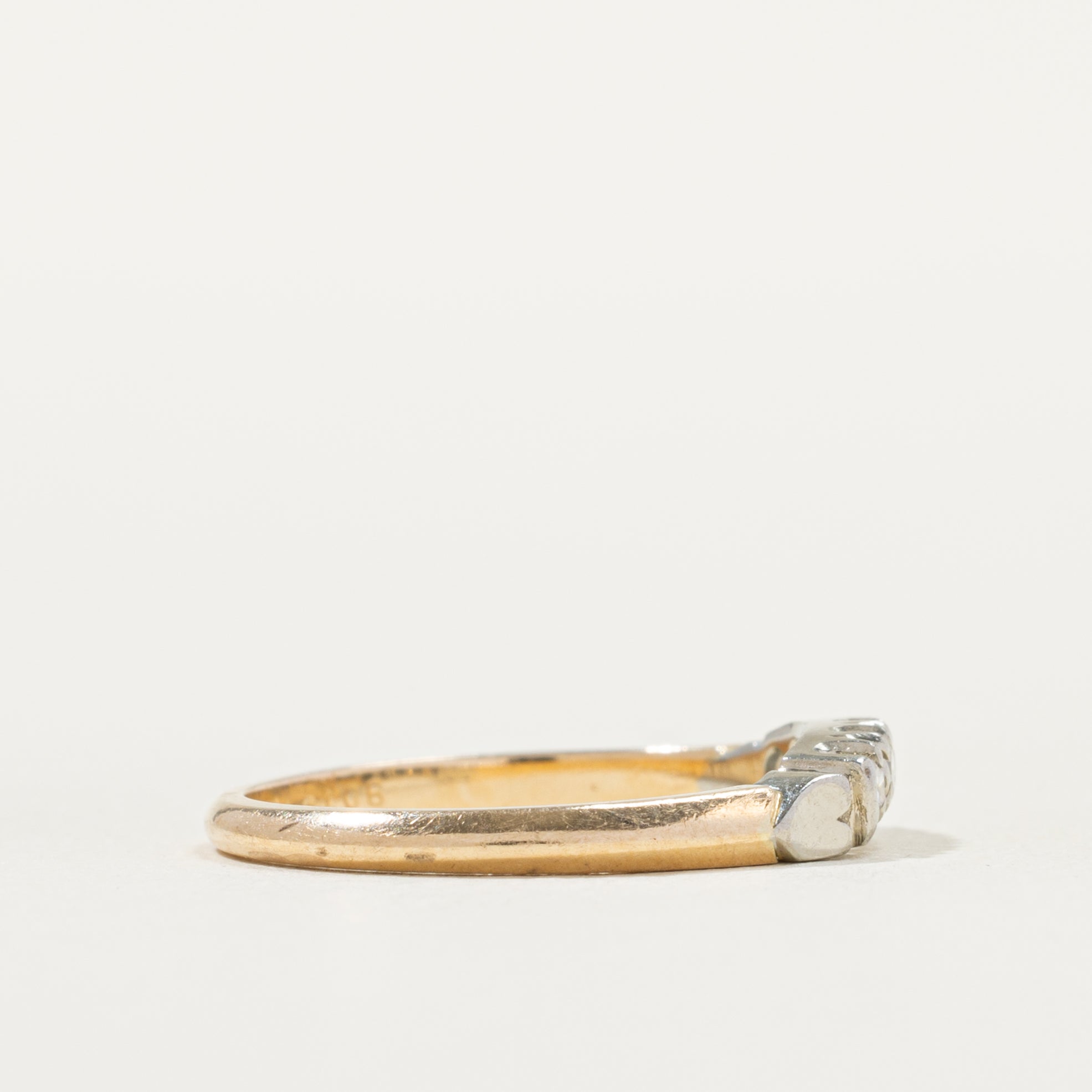 Two Tone Gold Five Stone Diamond Contour Ring | SZ 5.5 |