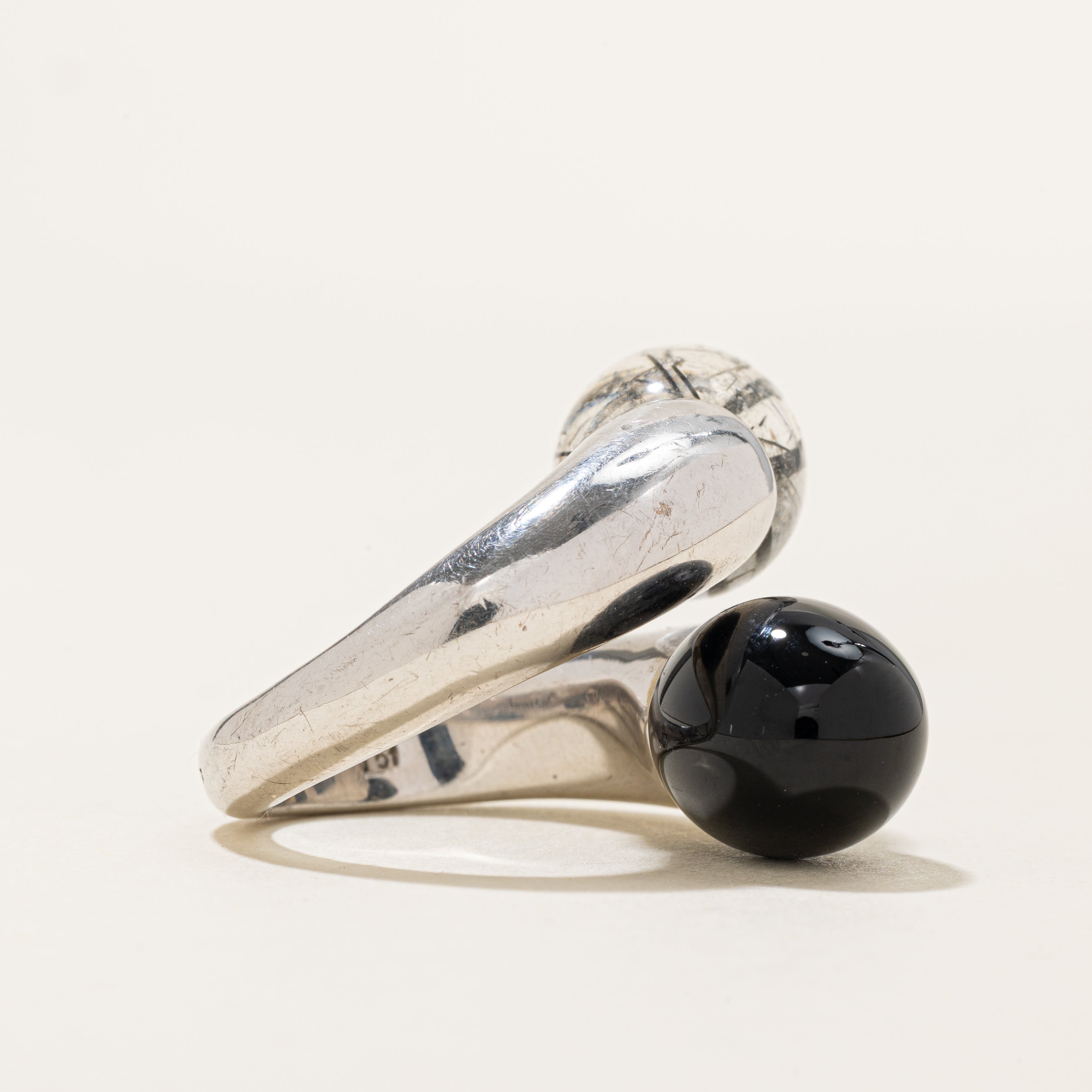 Bague en quartz et onyx sertie de diamants | 20,00 ct | Taille 5,75 |