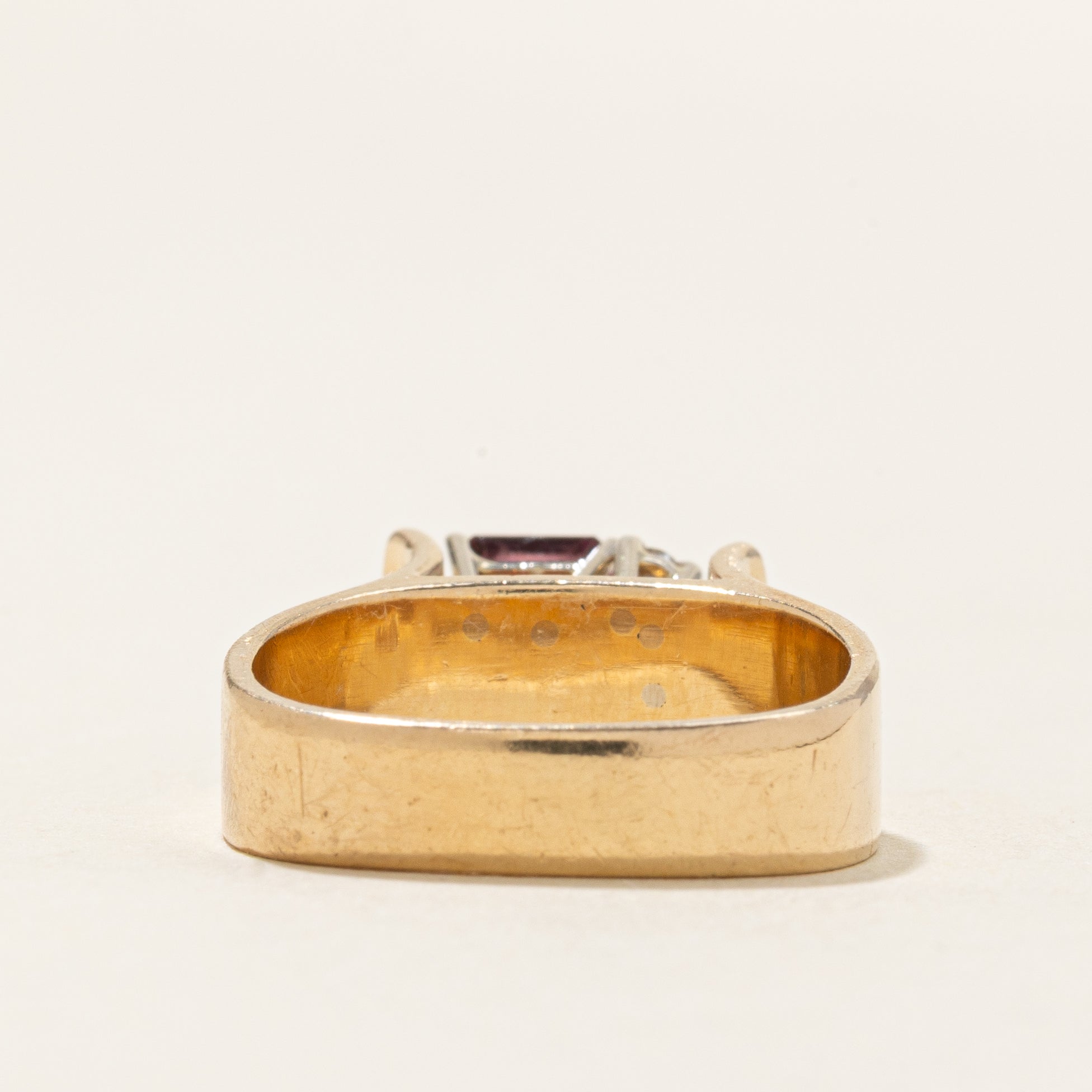 High Set Garnet & Diamond Accented Ring | 1.24ct, 0.18ctw | SZ 6.0 |