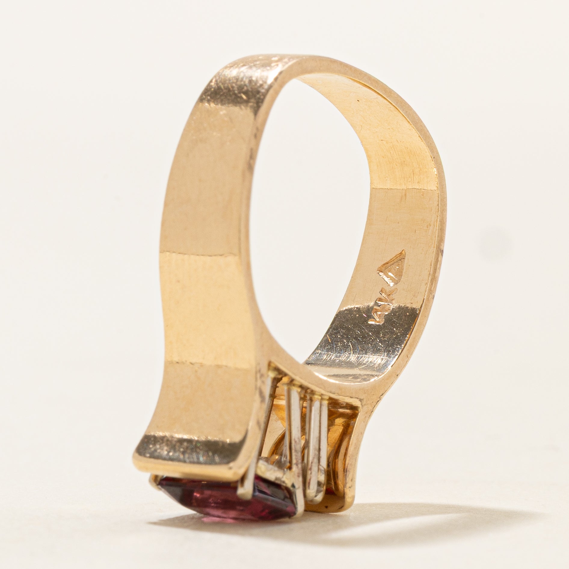 High Set Garnet & Diamond Accented Ring | 1.24ct, 0.18ctw | SZ 6.0 |