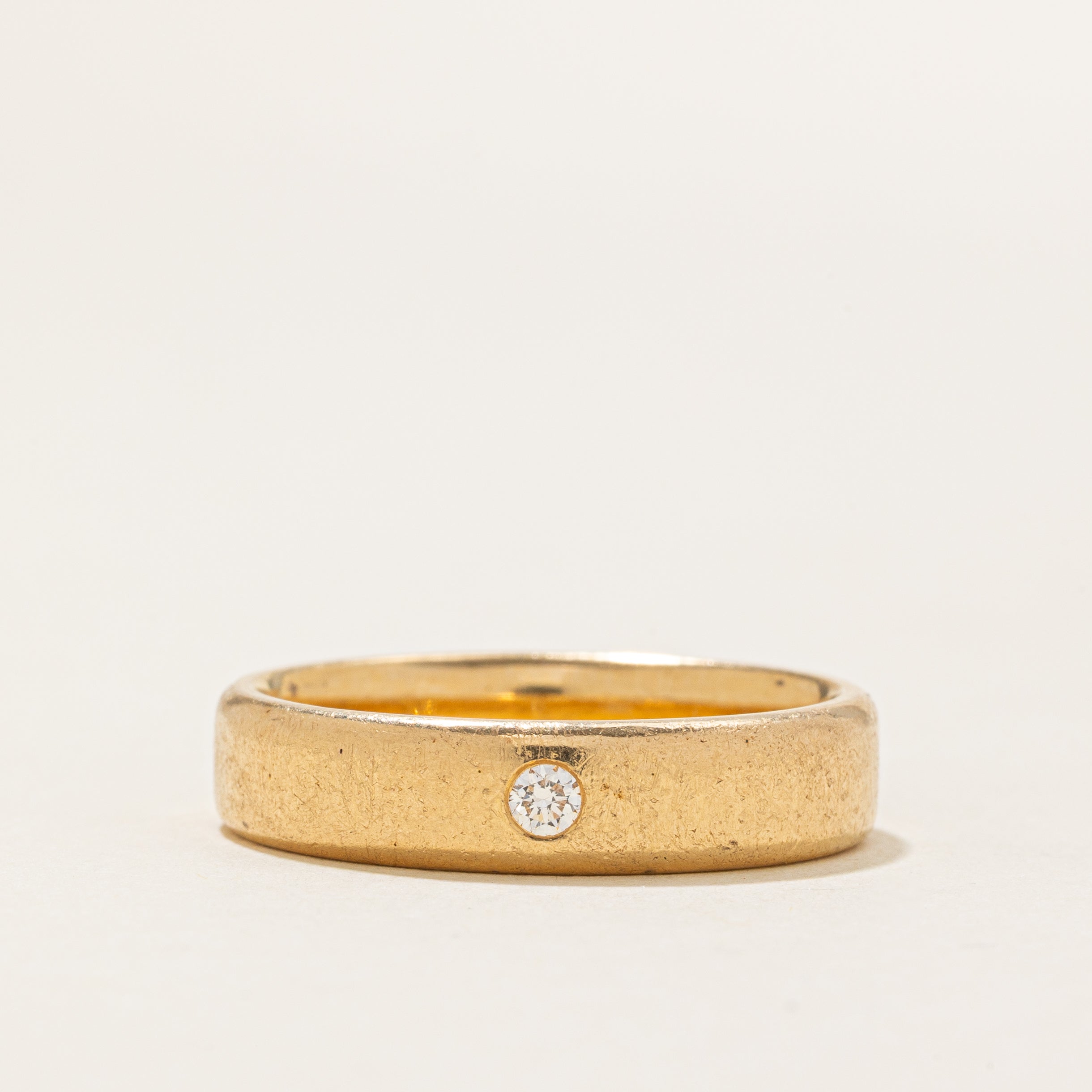 Flush Set Diamond Textured Band | 0.04ct | SZ 8.75 |