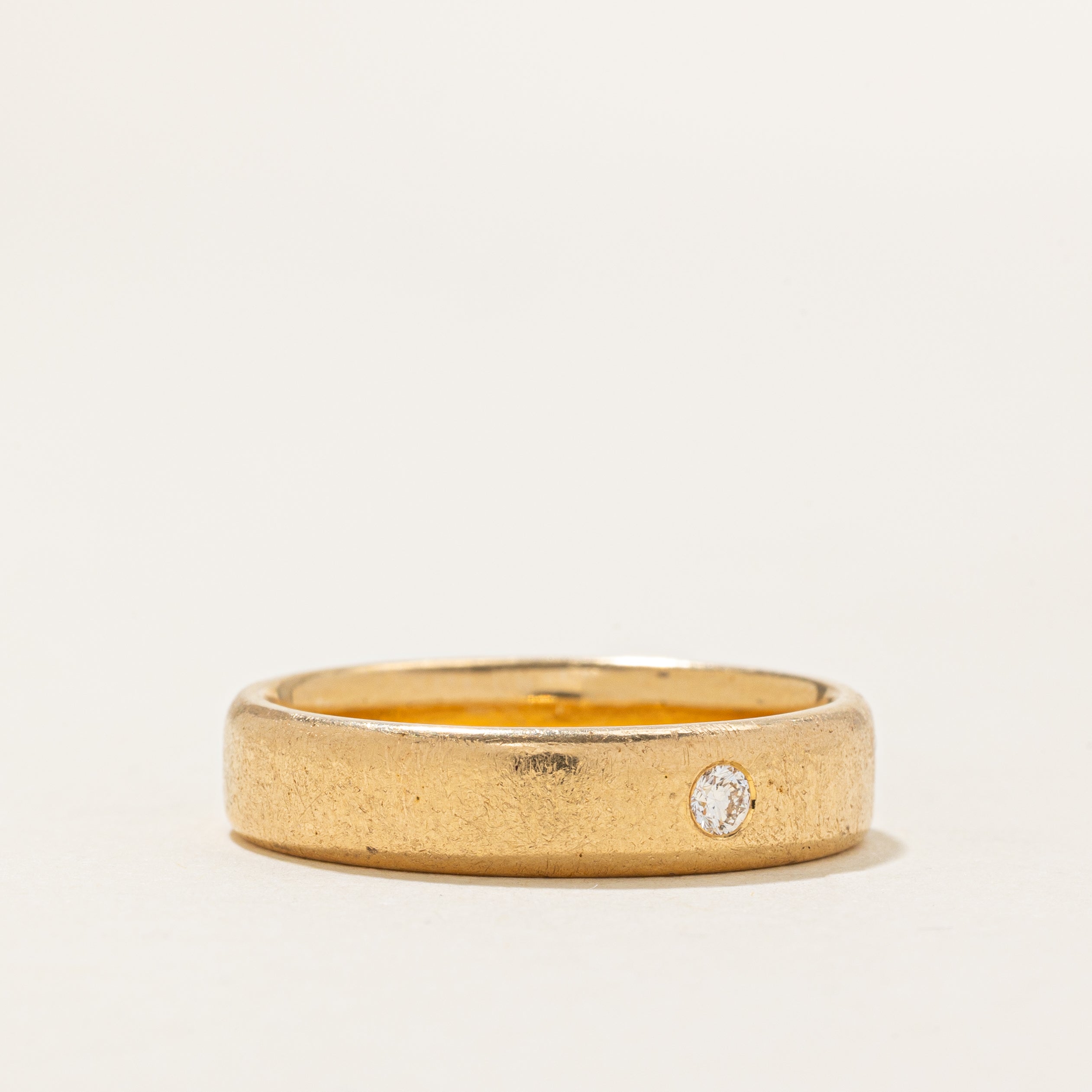 Flush Set Diamond Textured Band | 0.04ct | SZ 8.75 |