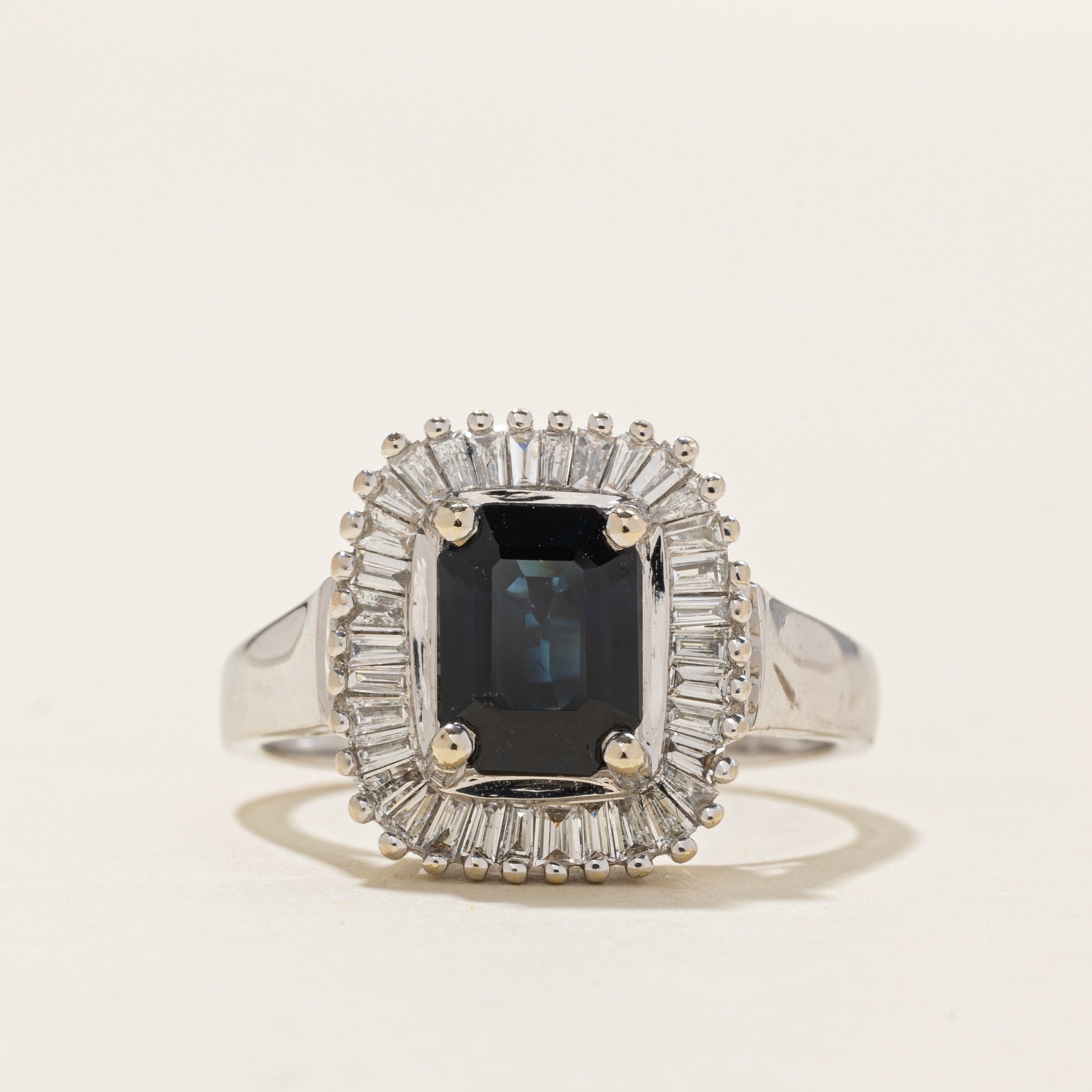 'Effy' Sapphire & Diamond Halo Ring | 1.62ct, 0.28ctw | SZ 7.25 |
