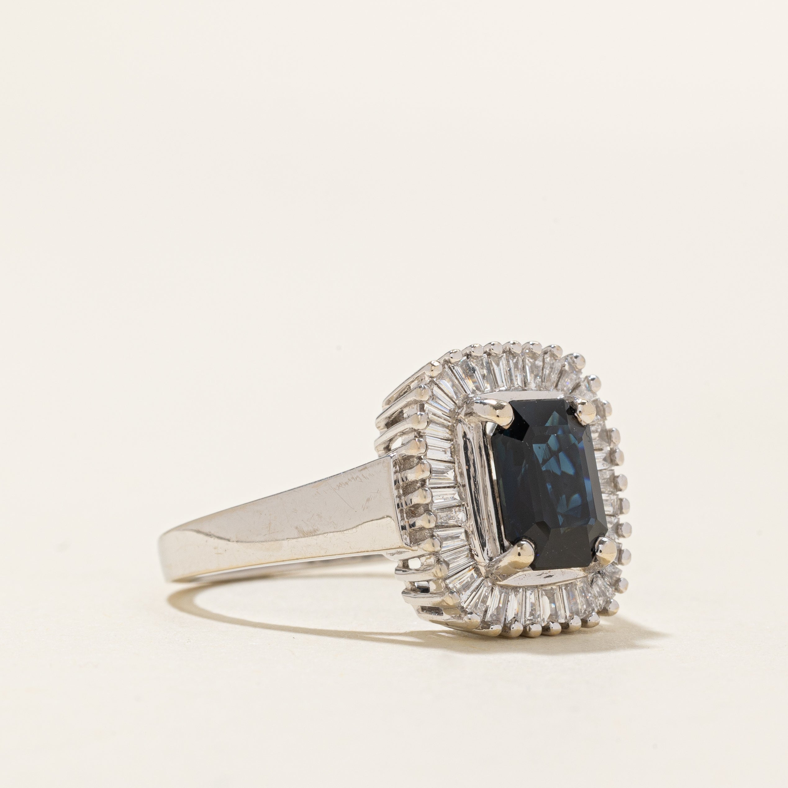 'Effy' Sapphire & Diamond Halo Ring | 1.62ct, 0.28ctw | SZ 7.25 |