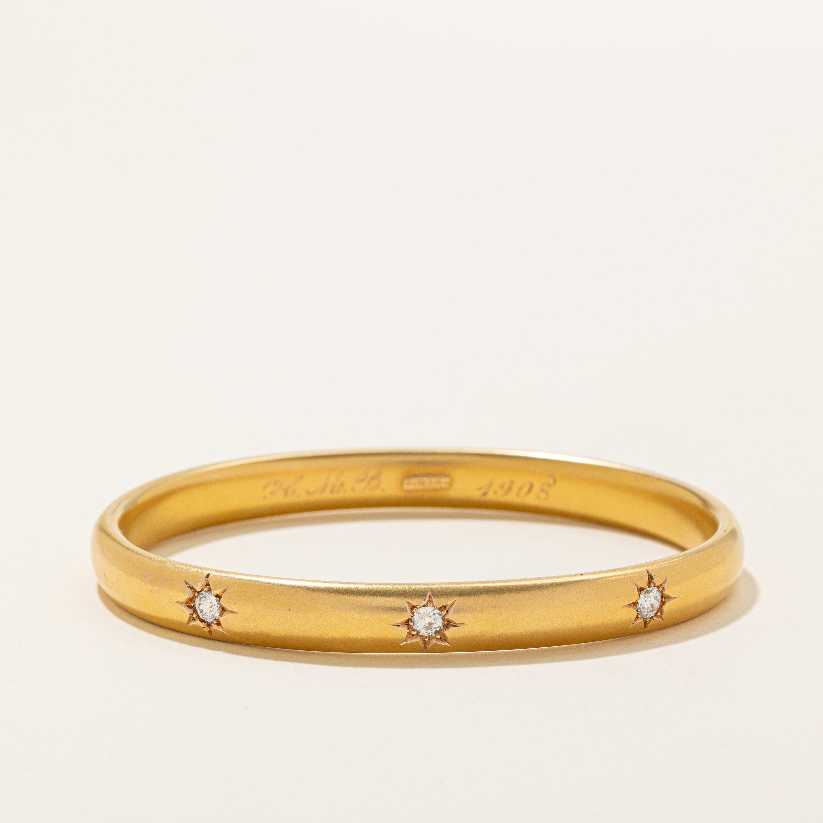 Antique star-set Old European Cut Diamond Bangle | 0.46ctw |
