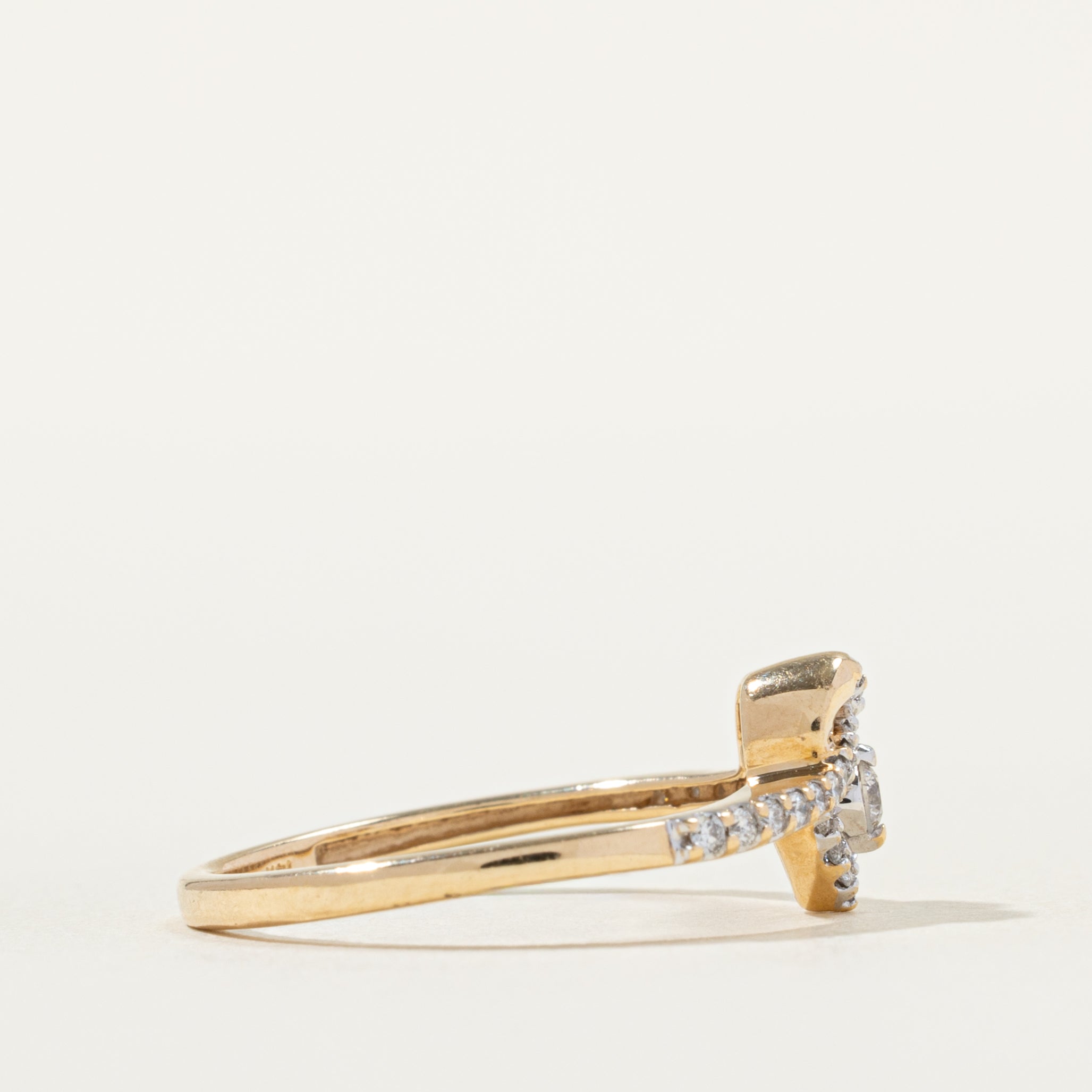 Diamond Crossover Heart RIng | SZ 6.75 |