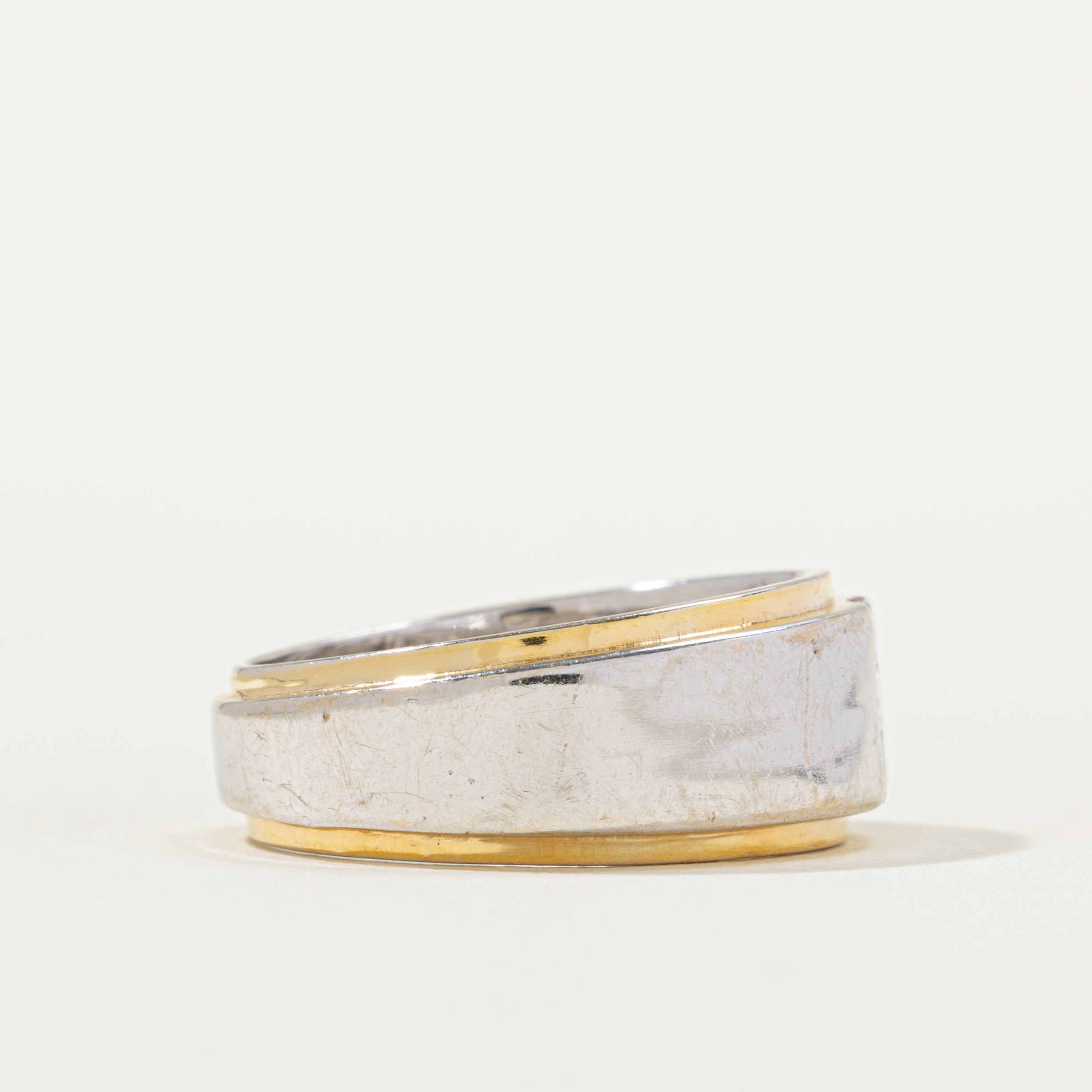 Bague colonne en diamant bicolore | 0,06 ct | Taille 10,0 |